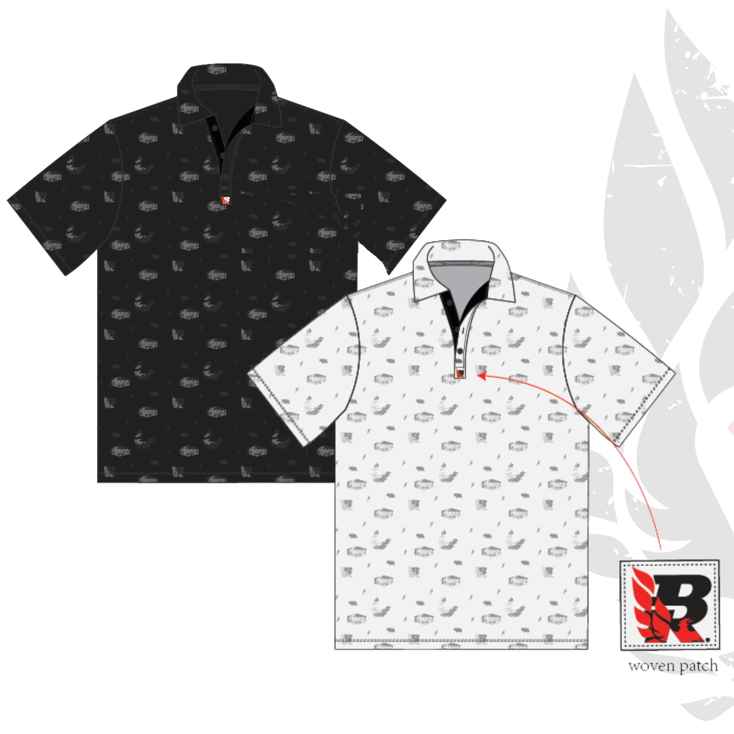 All Over Print Restore "Premium Dry Fit Polo" Legacy Polo Shirt - Grayscale Logos