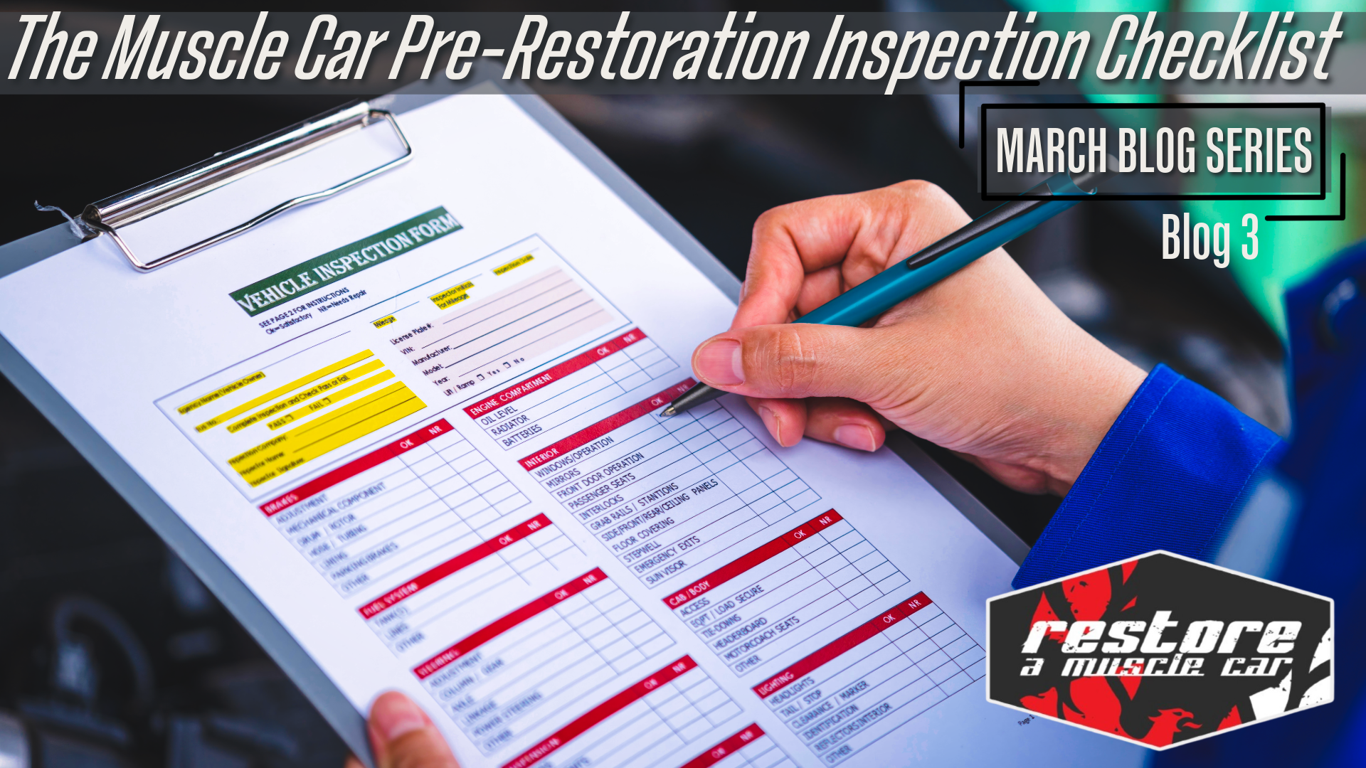 muscle car inspection checklist series 3