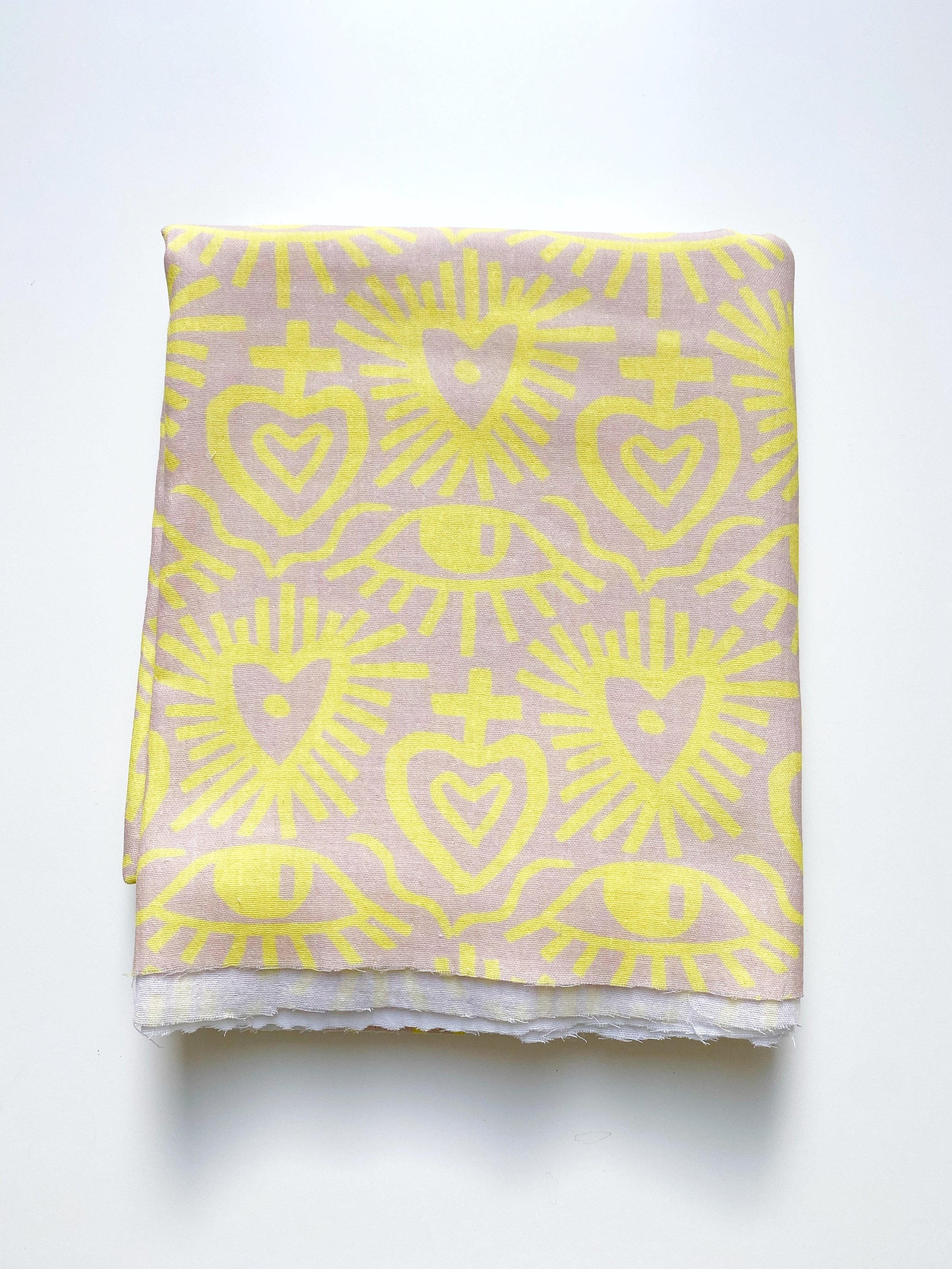 COUPON EXVOTO JAUNE DOUBLE GAZE 90x145 CM