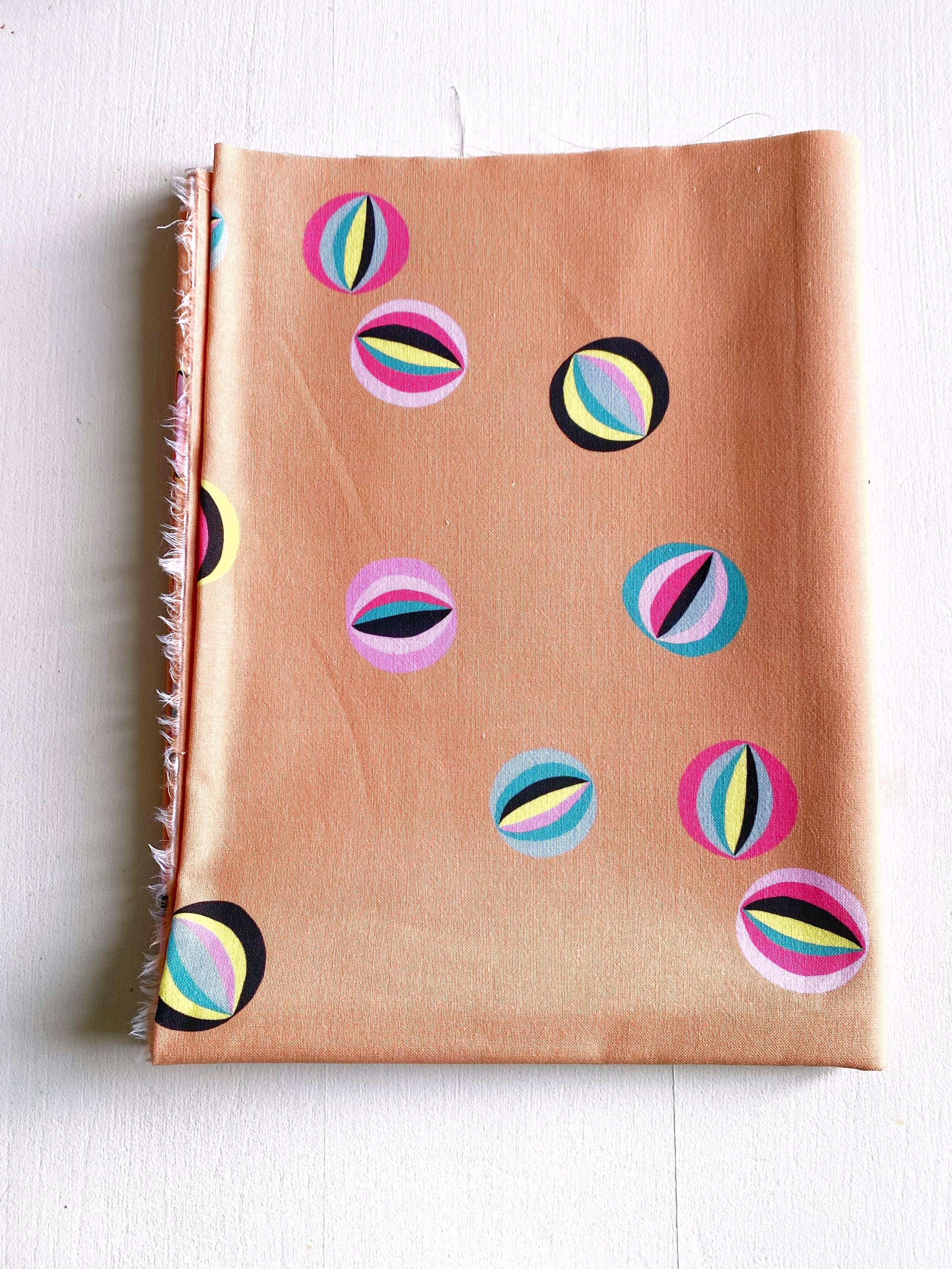 COUPON LES BILLES CARAMEL POPELINE 50x155 CM