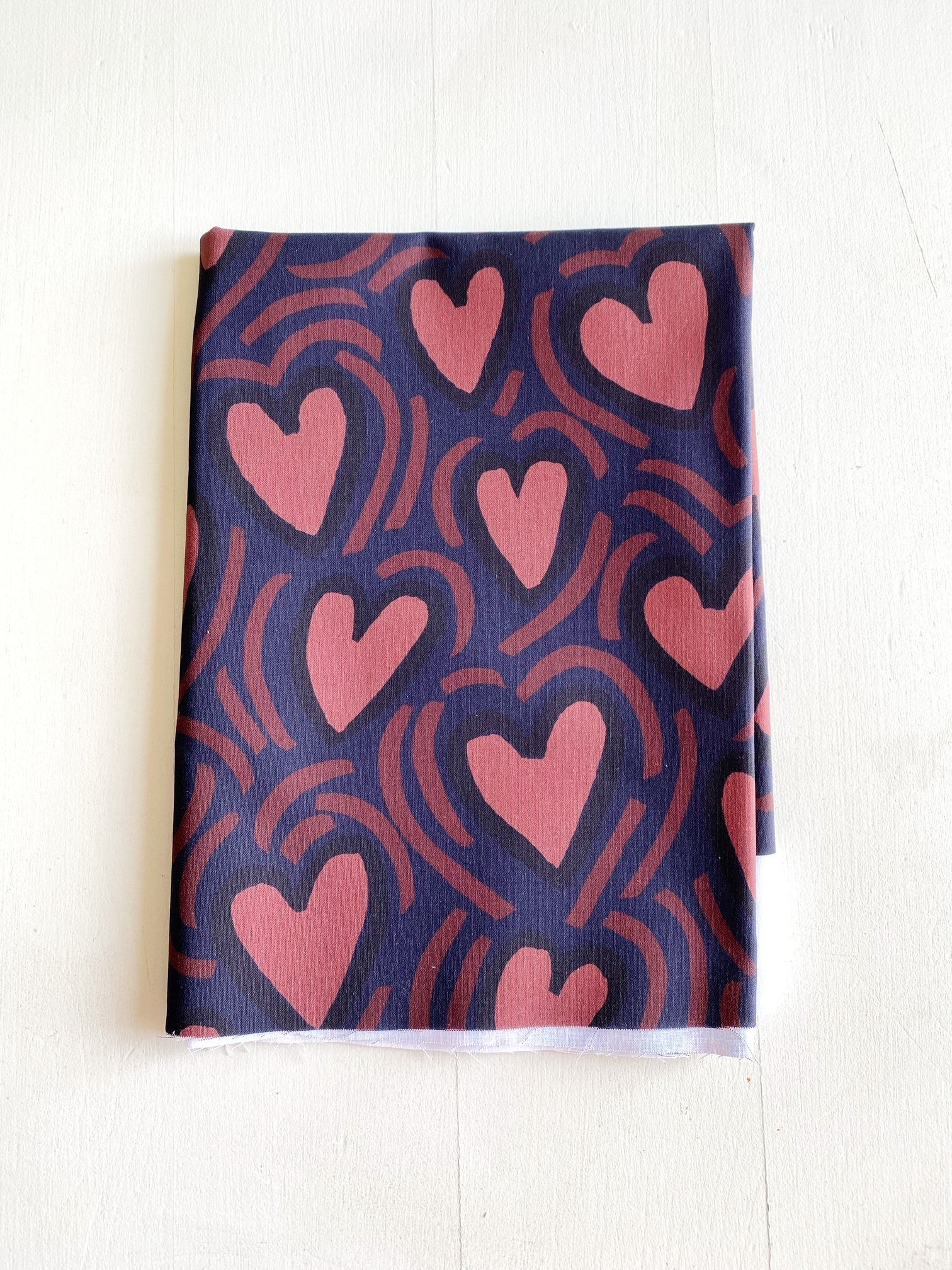 COUPON L'ATTRAPE COEUR MARINE POPELINE 50x155 CM