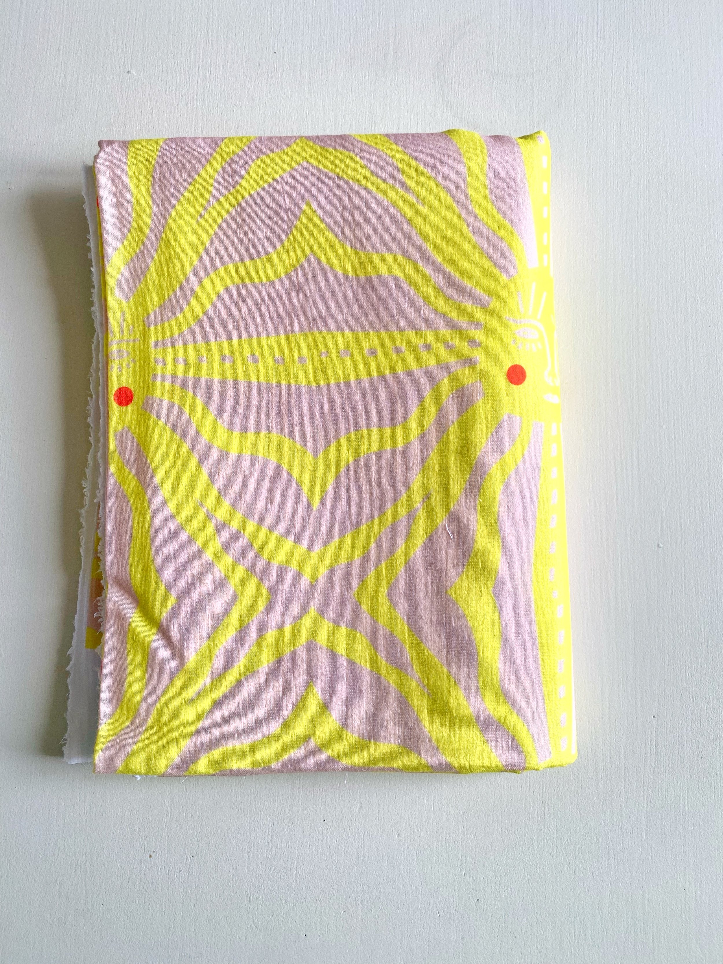 COUPON LE SOLEIL JAUNE DOUBLE GAZE 50x145 CM