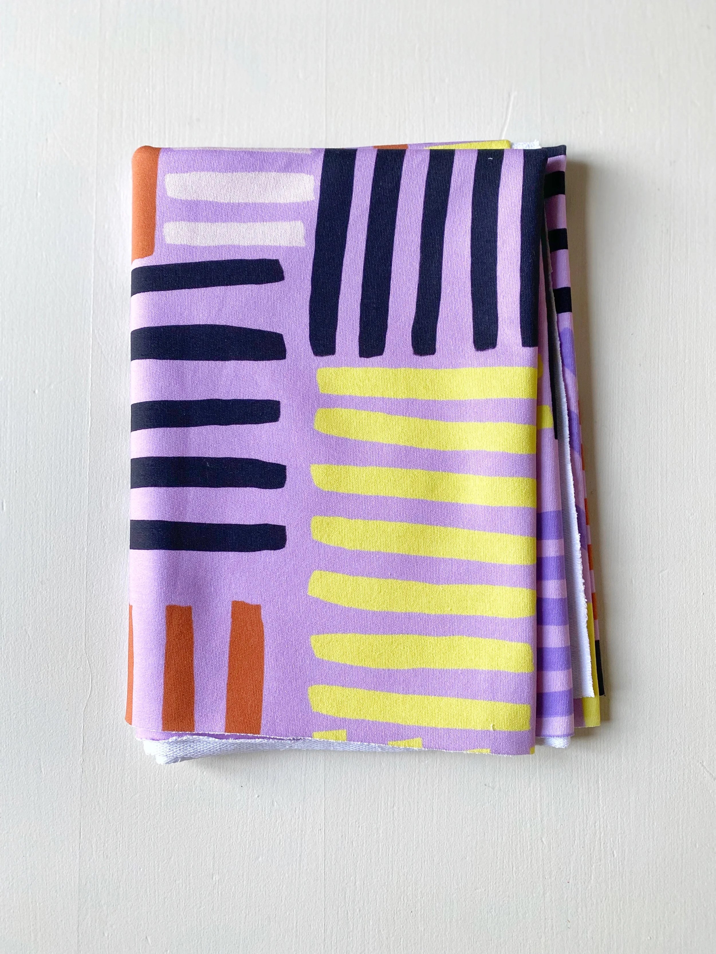 COUPON BAUHAUS LILAC FRENCH TERRY 59x145 CM