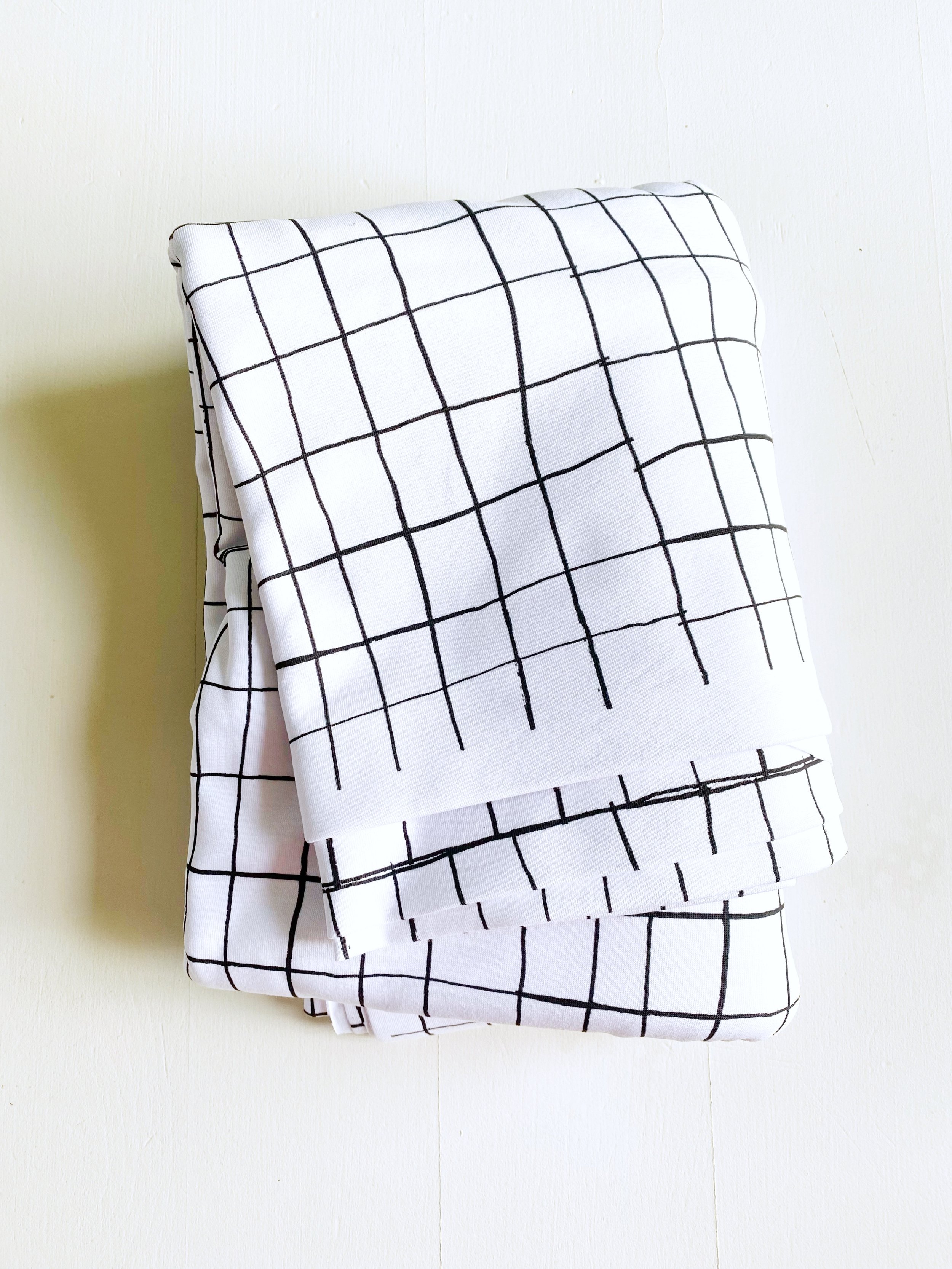 COUPON GRADES NOIR ET BLANC JERSEY 50x150 CM