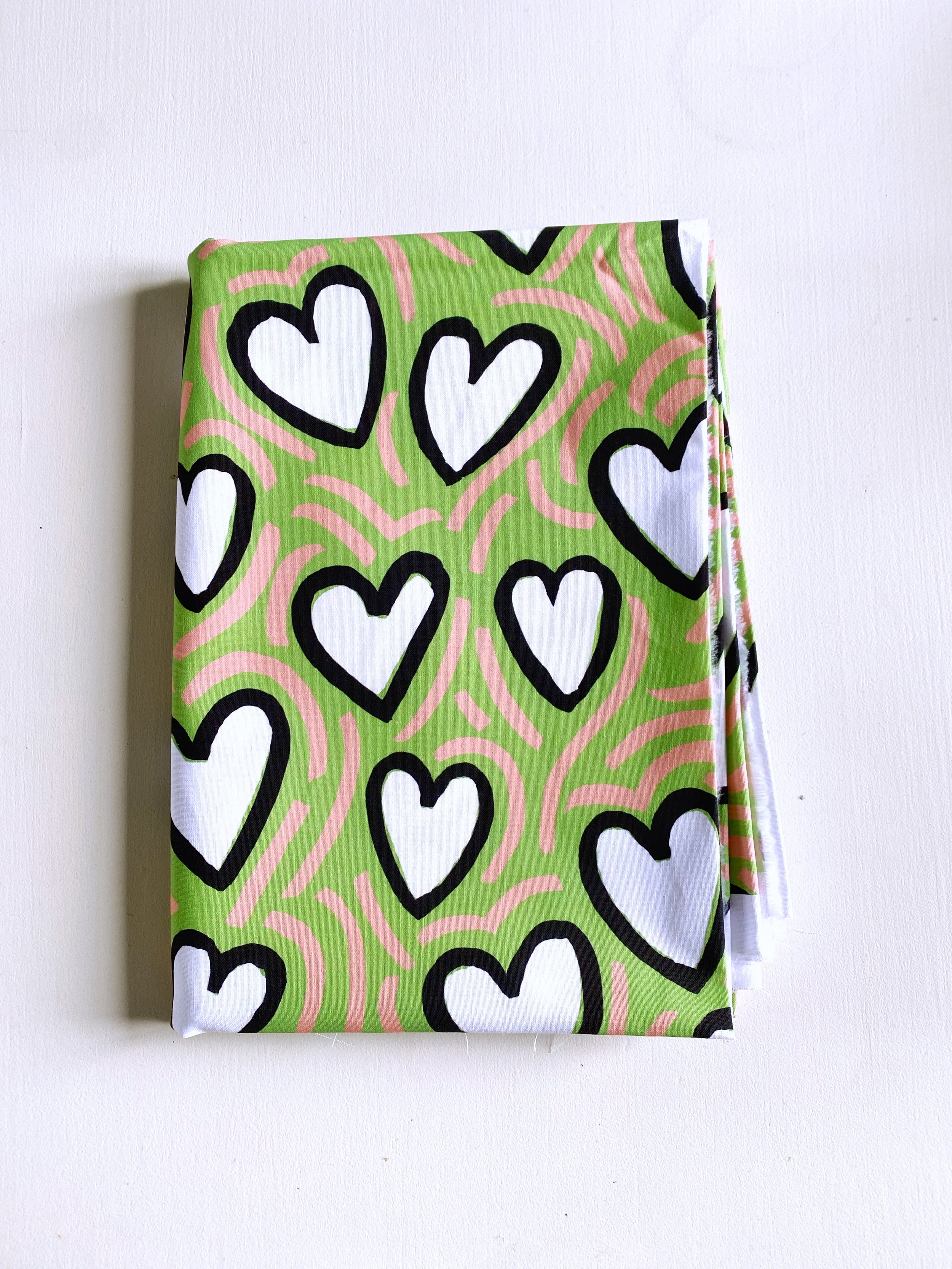 COUPON L'ATTRAPE COEUR VERT POPELINE 50x155 CM