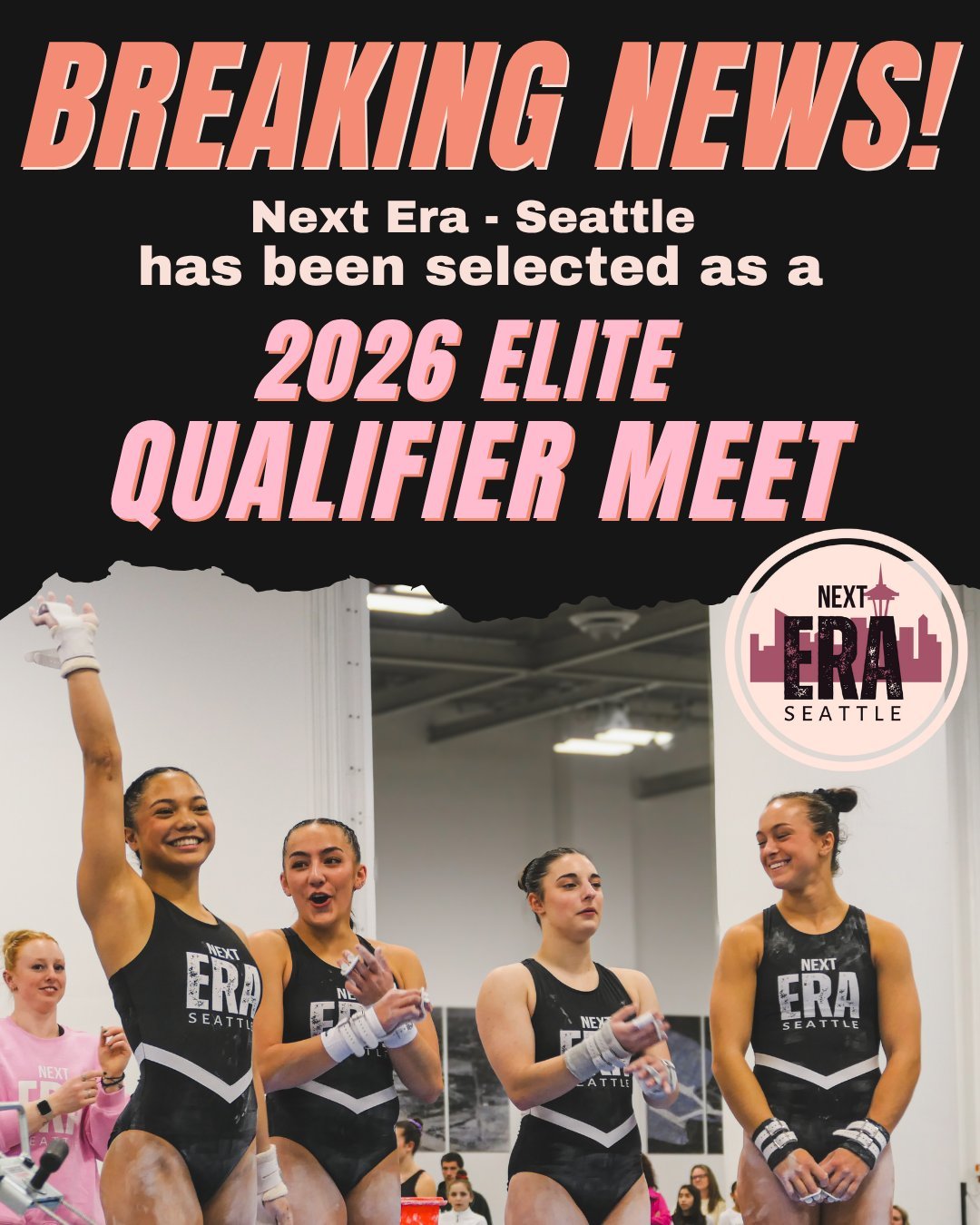 🚨 BREAKING NEWS 🚨

It&rsquo;s official &mdash; USA Gymnastics has announced that Next Era &ndash; Seattle 2026 has been selected to host both Elite Optional and Compulsory Sessions!

We&rsquo;re honored to be selected along side 4 other meets and c