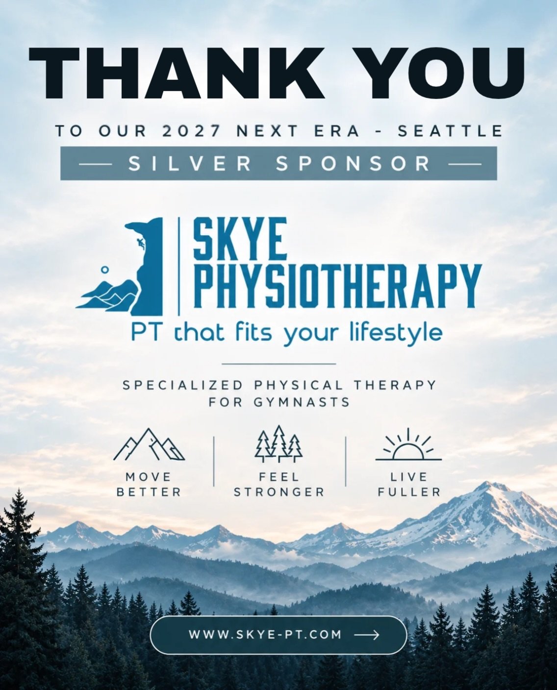 A BIG THANK YOU TO OUR 2027 SILVER SPONSOR, SKYE PHYSIOTHERAPY!

🤸&zwj;♀️ Physical Therapy Designed for Gymnasts!

Dr. Kristin Miller, PT, brings a unique understanding of gymnastics with 21 years as a men&rsquo;s gymnastics judge, 12 years as a coa