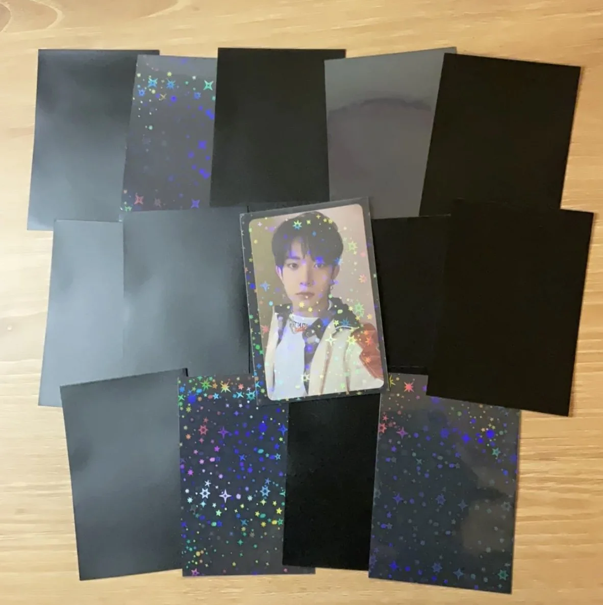 card sleeves holographic Premium Preferred Protection 100 Black Perfect Fit Shiny Trading Card Sleeves Standard Size Sleeves Contested Realm Prismatic Defender® Holographic Card Sleeves