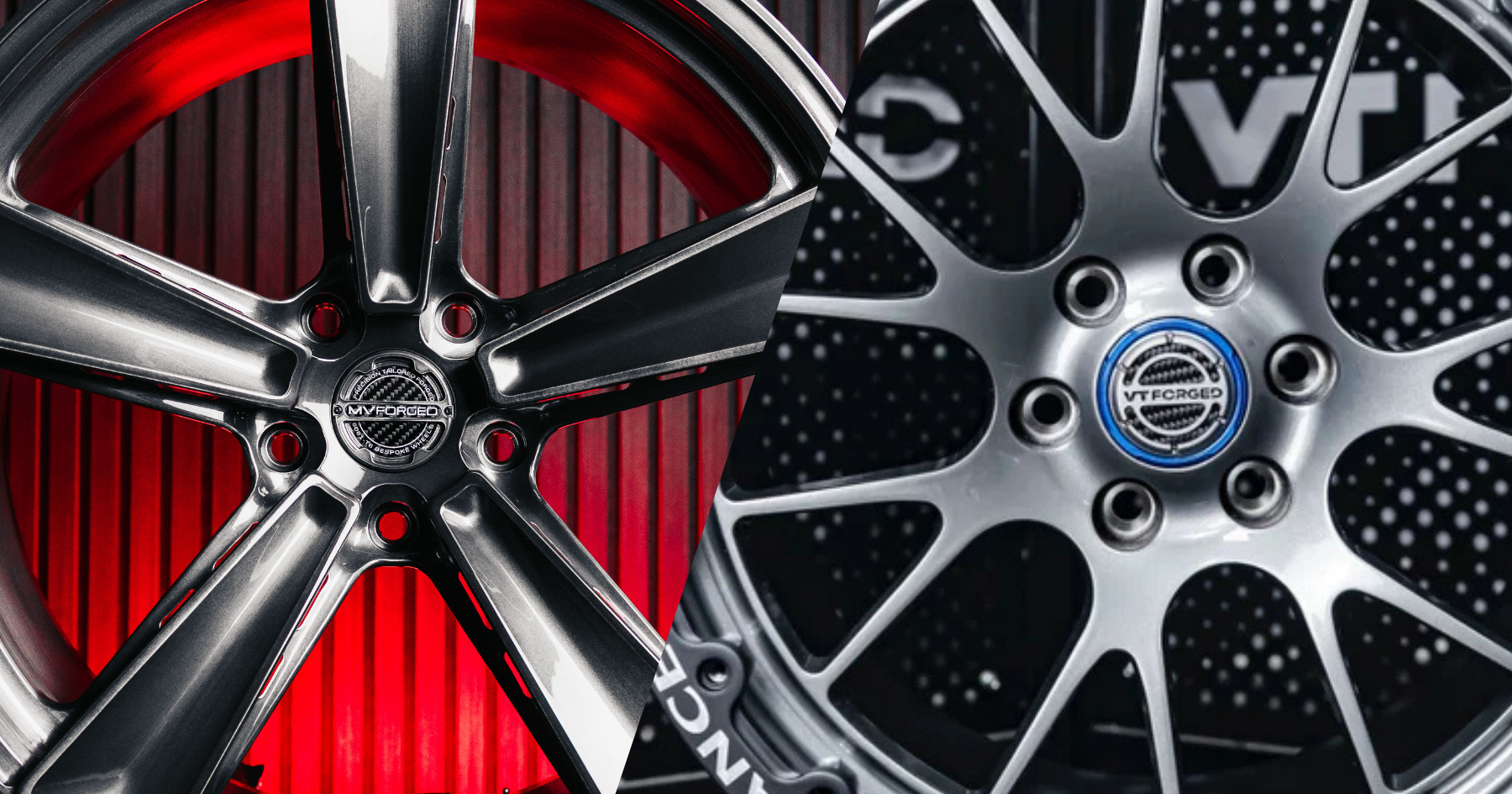 Close-up comparison between MV Forged x Bond Series BND-05 by MV Forged and VTForged ACR.3/BT Beadlock Forged Wheels by VTForged.