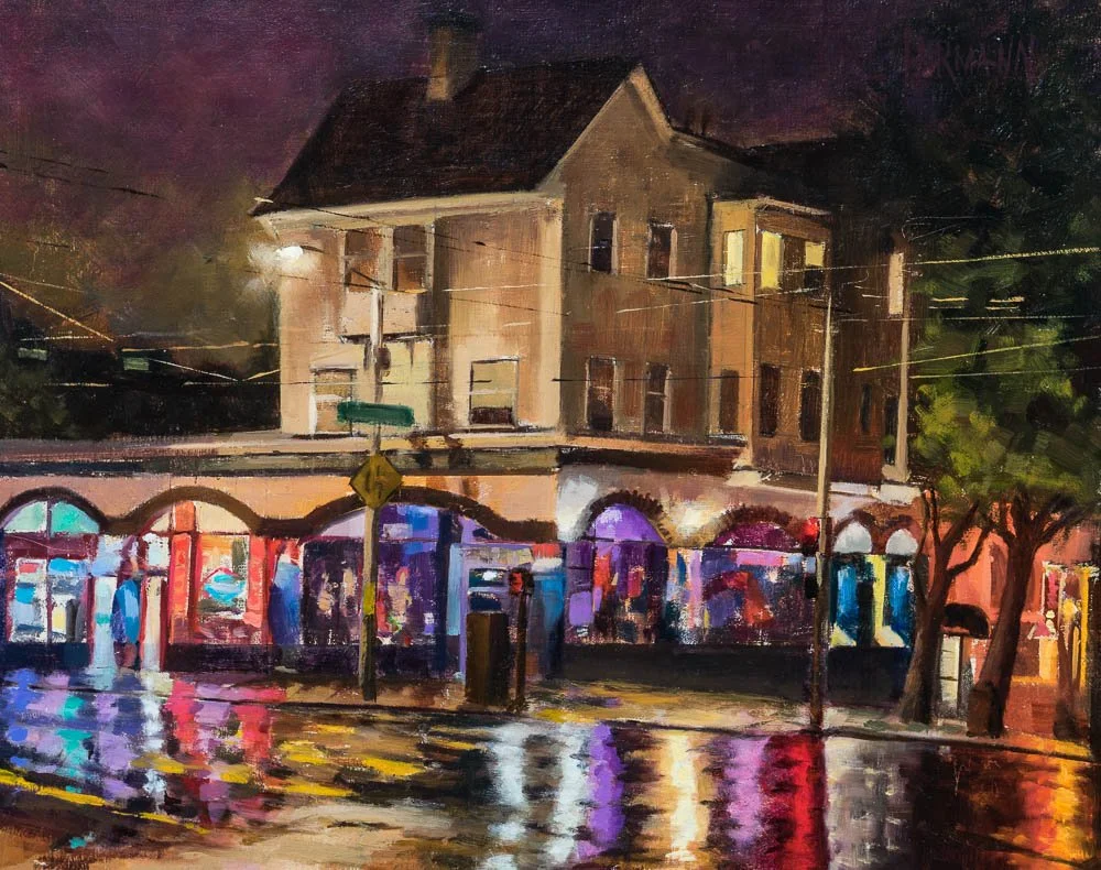 Corner of Haight and Masonic - 11"x14", oil, 2016.