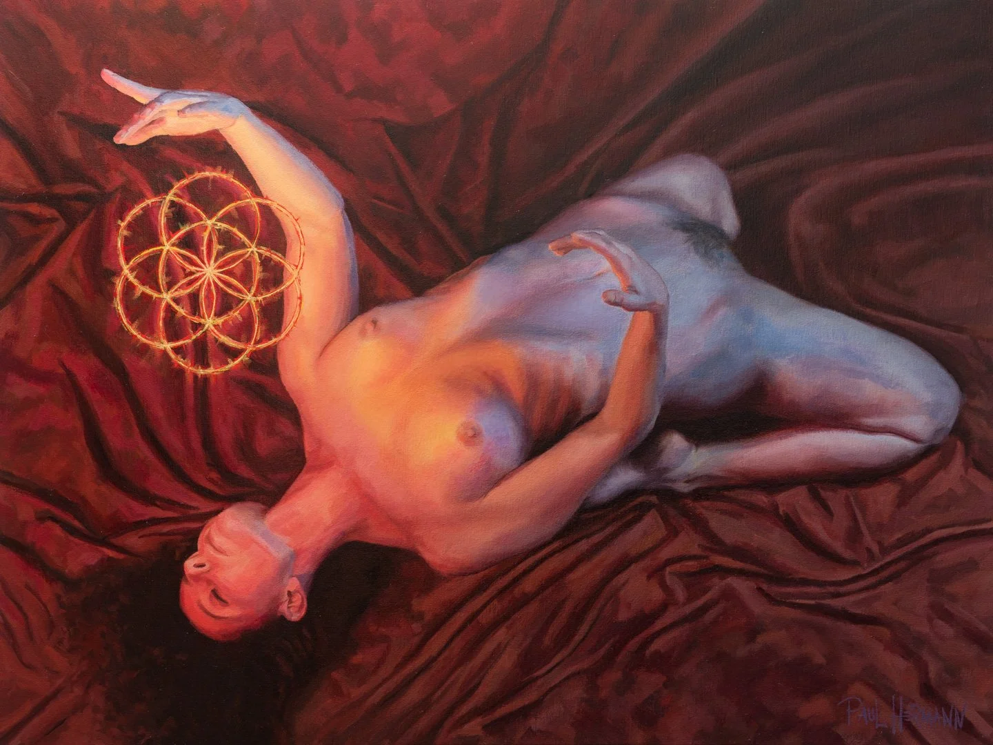 Venus with Seed of Life -  24"x32", oil, 2023.