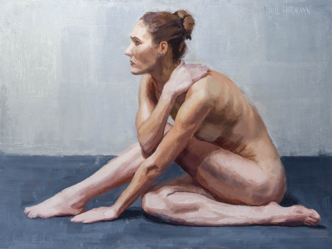 Triangulated Body 2 - 9"x12", oil, 2020.