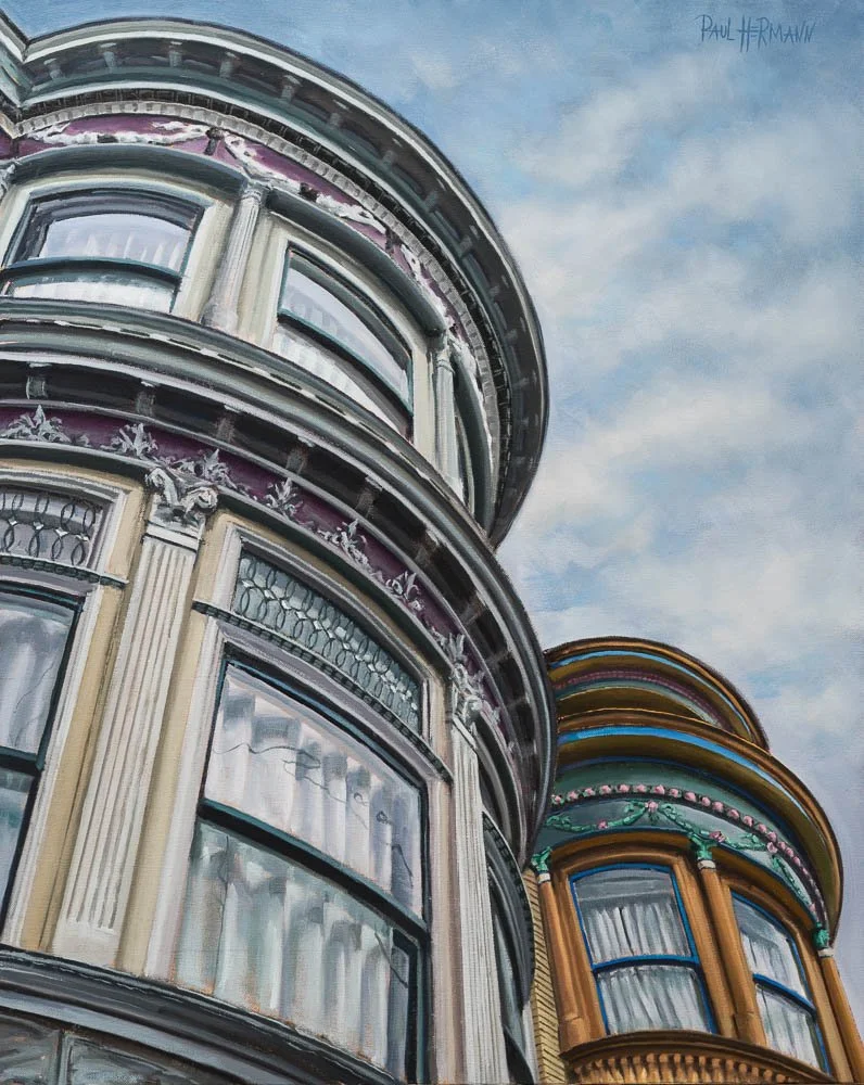 Central Ave between Page and Haight St. - 30"x24", oil, 2016.