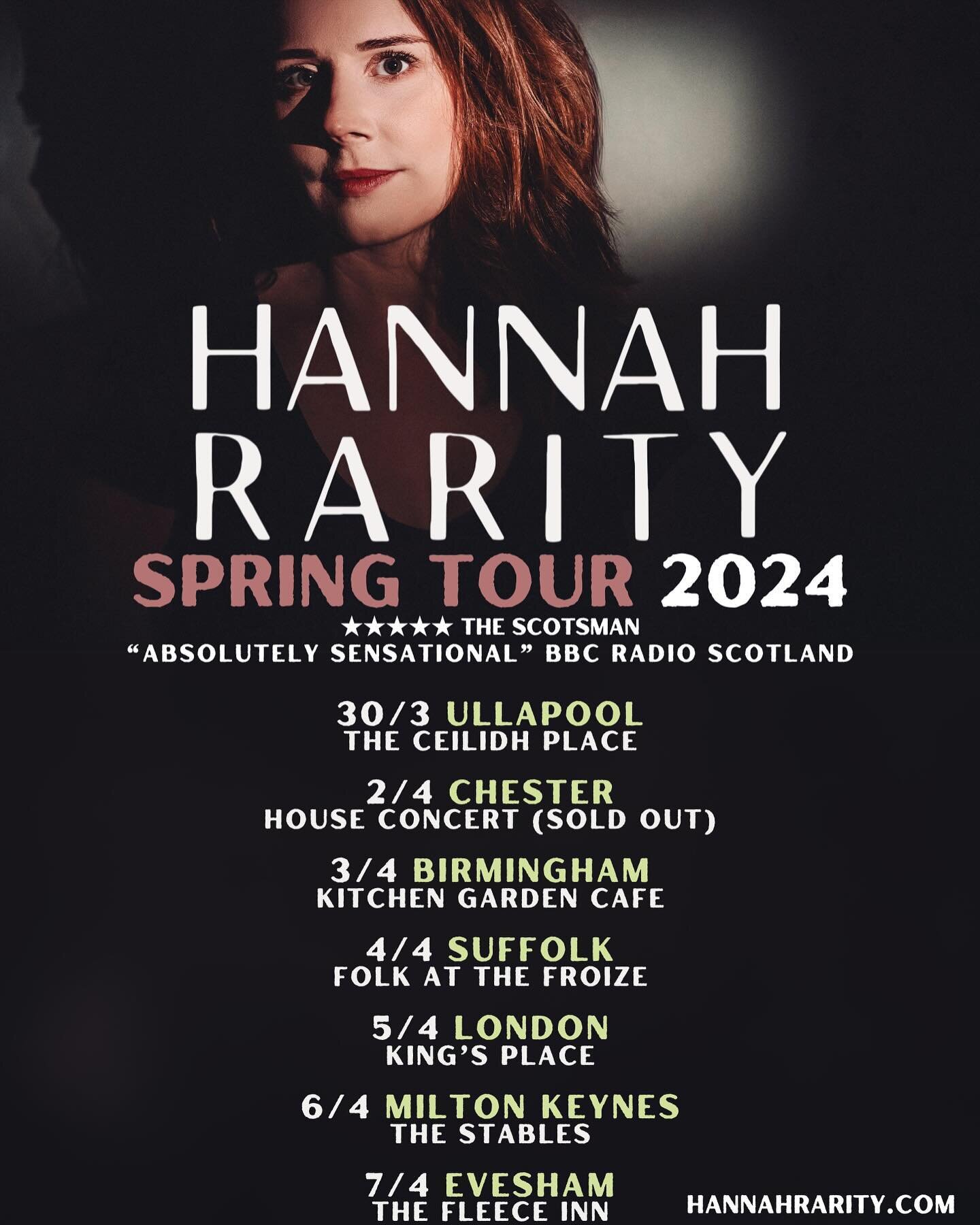 ENGLAND SPRING TOUR 2024 🌷 

Although we are in the midst of our beloved Celtic Connections, I am looking ahead to Spring and my first tour of England! I was due to set out around England in 2020, but some global event scuppered us&hellip;, so I&rsq
