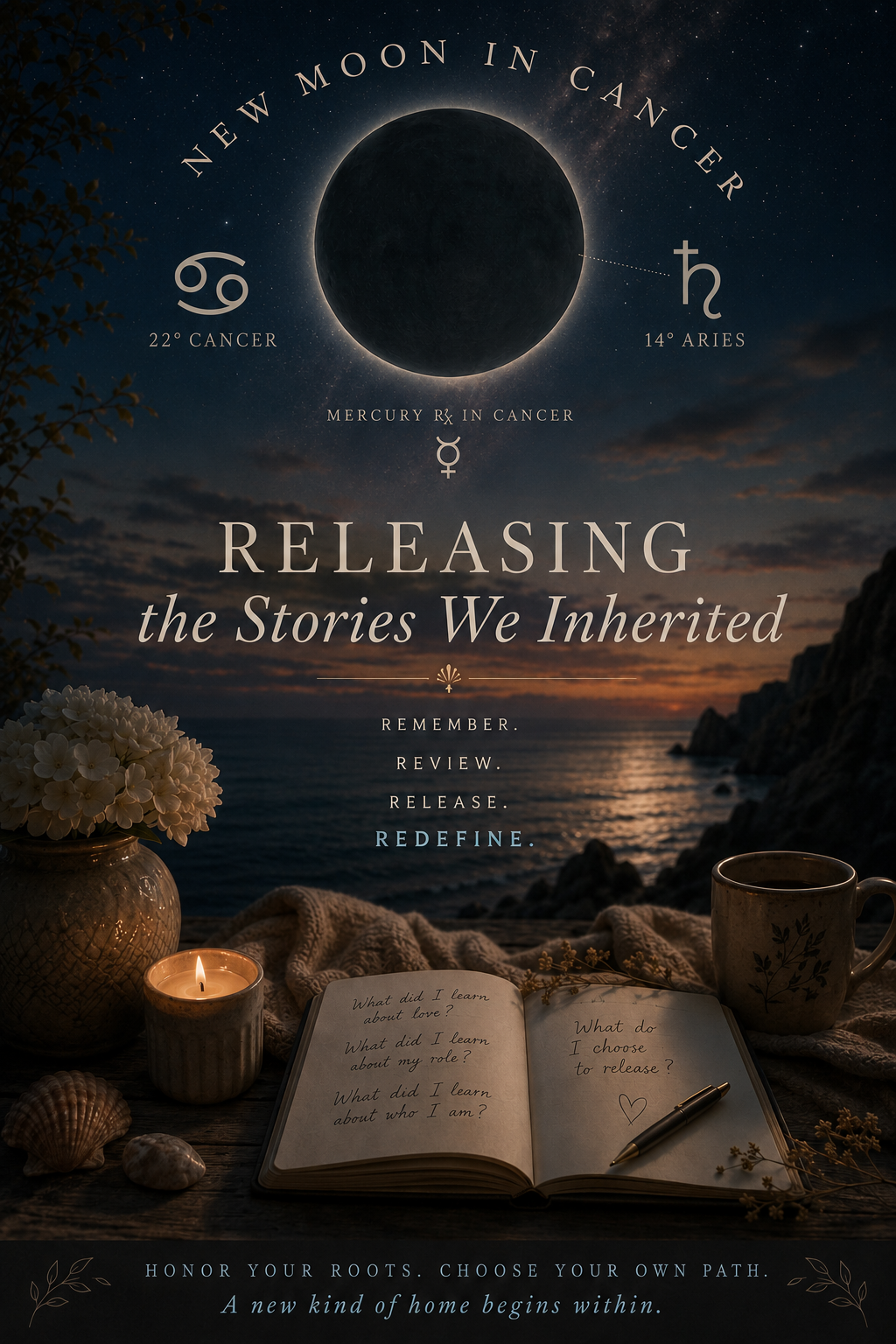 New Moon in Cancer: Releasing the Stories We Inherited