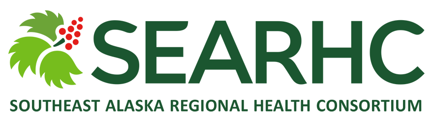 Logo of the Southeast Alaska Regional Health Consortium with green leaves and red berries above the text.