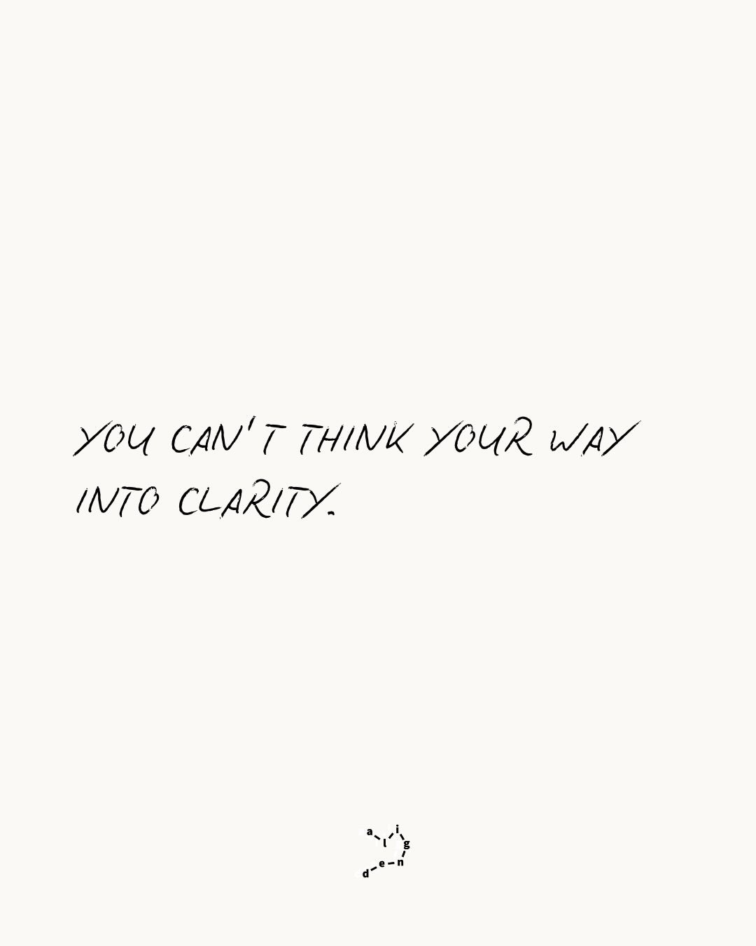 Overthinking isn&rsquo;t intelligence.
It&rsquo;s disconnection in disguise.

When your mind loops, it&rsquo;s not because you don&rsquo;t know &mdash; it&rsquo;s because your system doesn&rsquo;t feel safe to know.

Clarity doesn&rsquo;t come from s