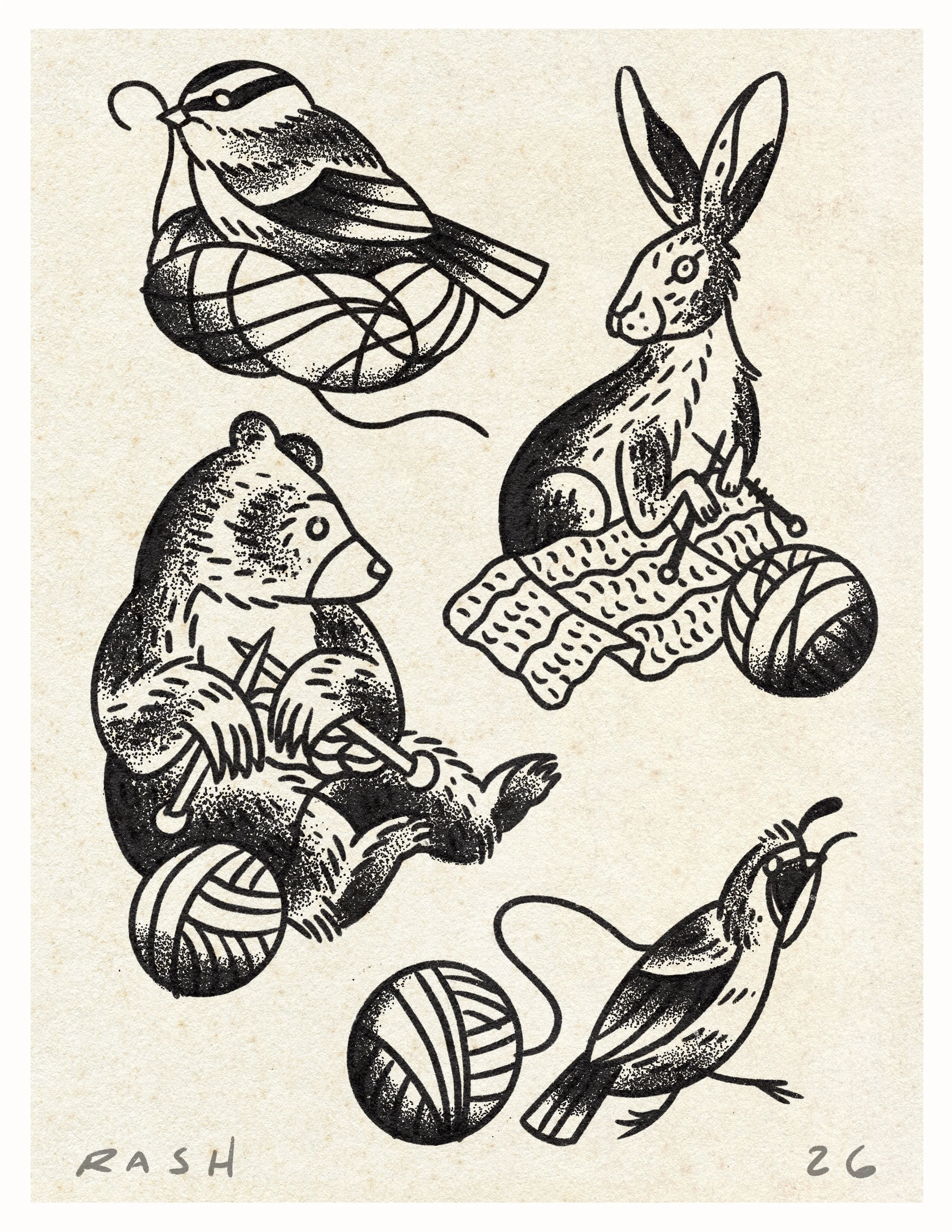 B&G Chickadee/Quail $250. Bear/Rabbit $300