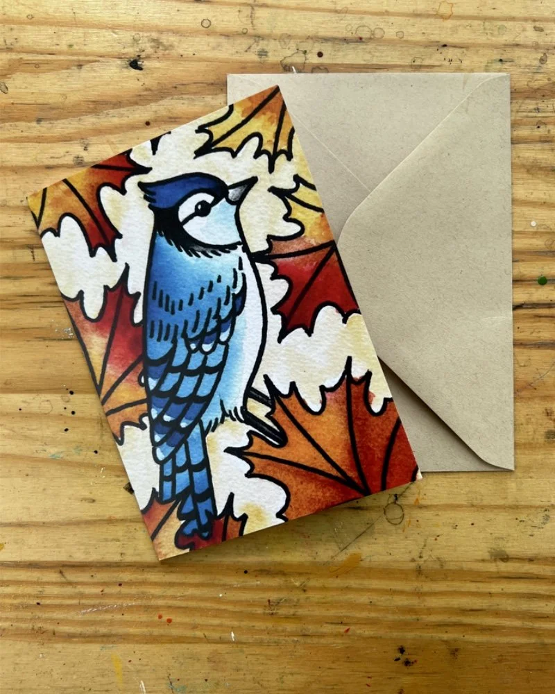 Greeting Card - Blue Jay in the Fall