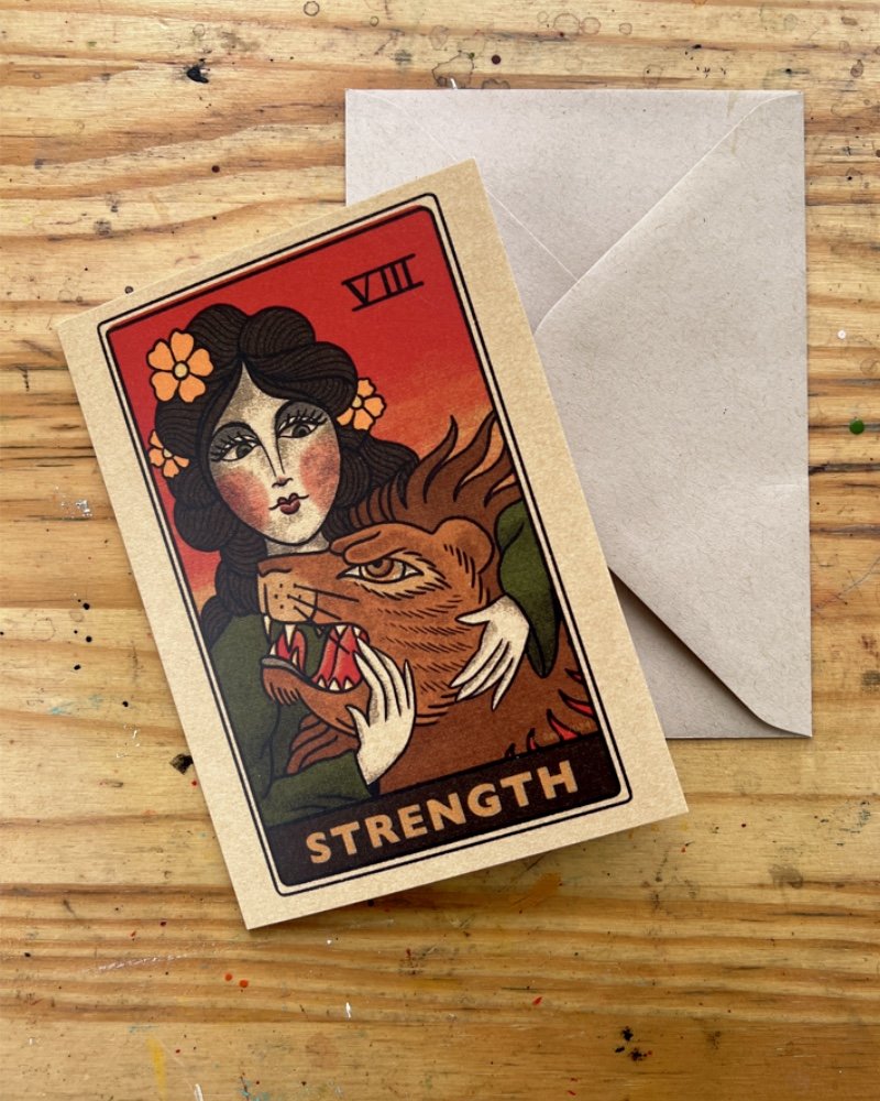 Greeting Card - Strength Tarot
