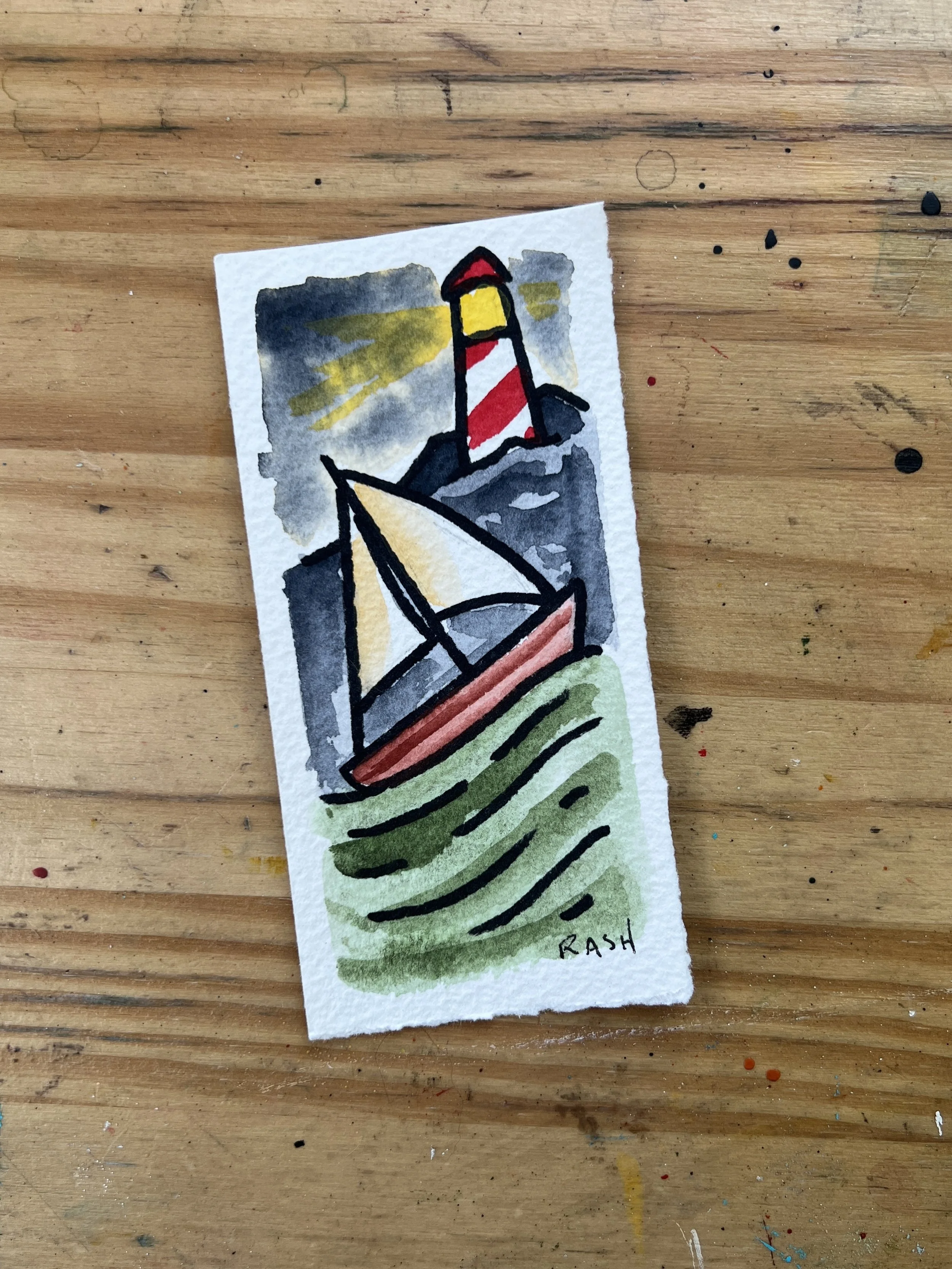 Daily Mini Painting - Stormy Waters