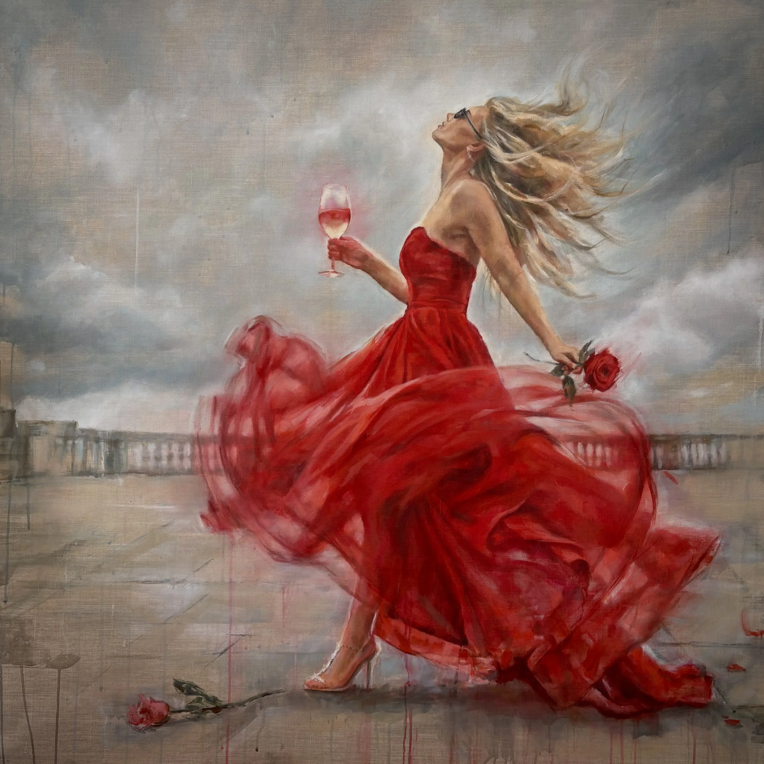 Nevermind / 120 x 120 cm / oil on raw belgian linen