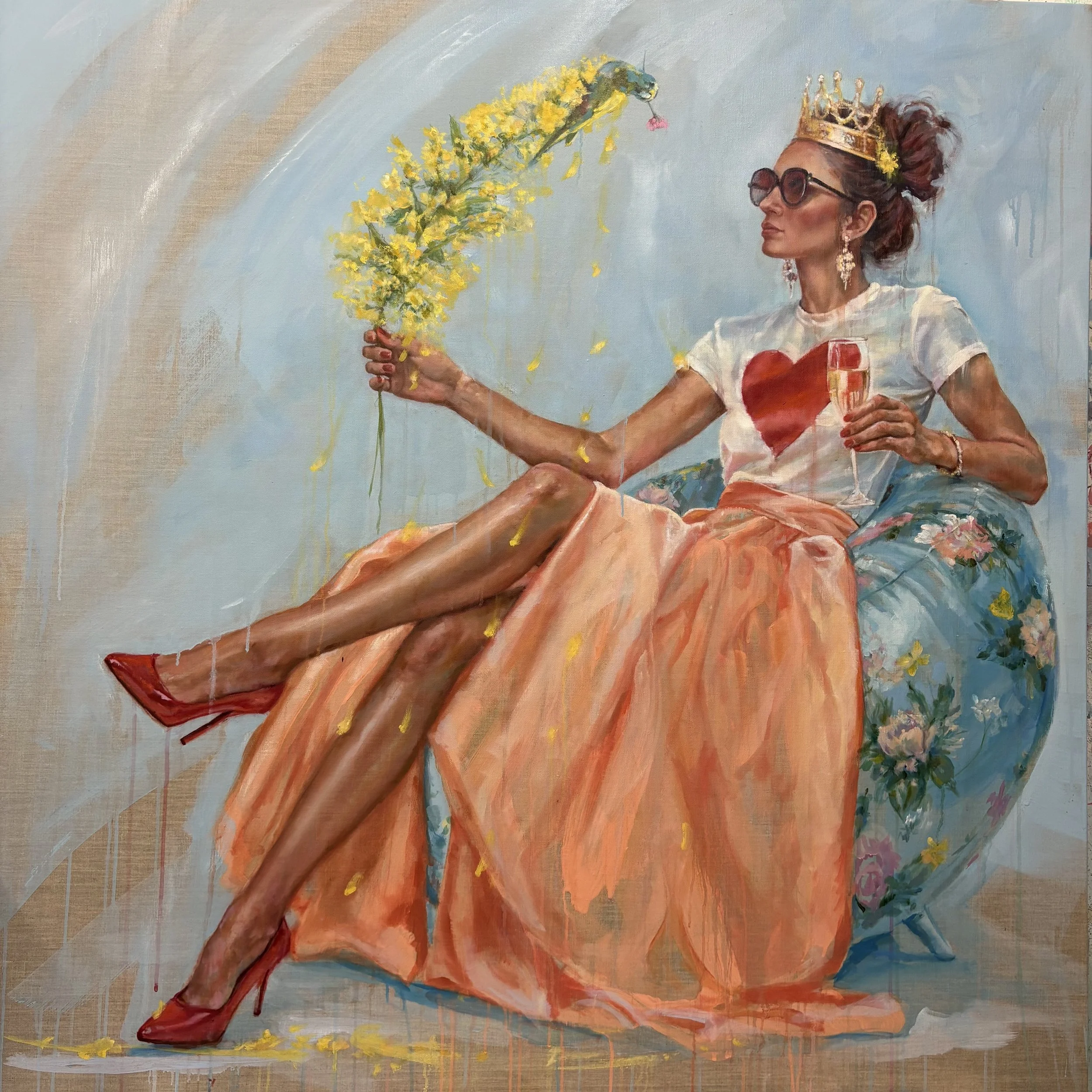 Golden Grace /  120 x 120 cm / oil on raw belgian linen