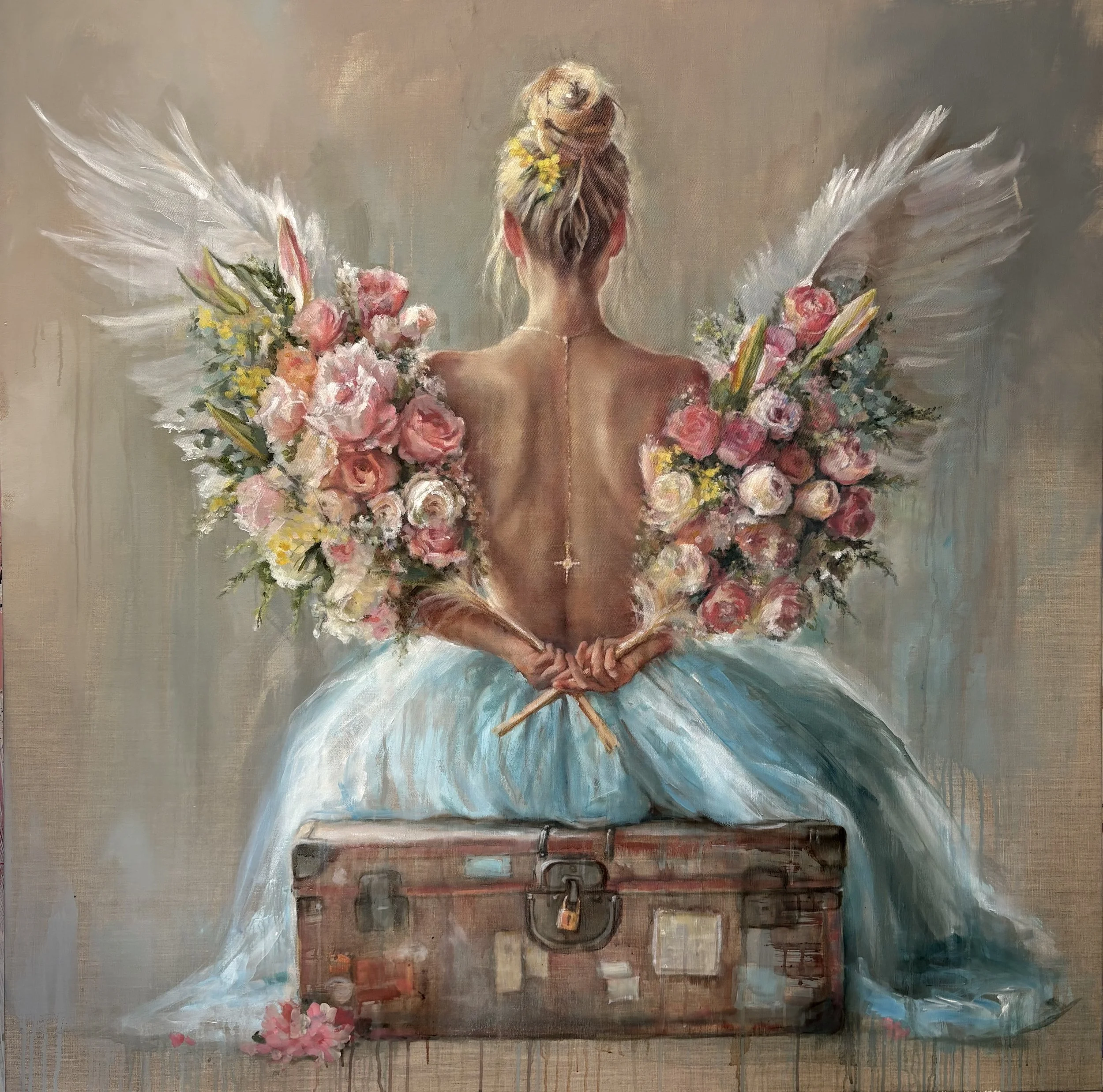 Les Ailes De L'amour / 122 x 122 cm / oil on raw belgian linen