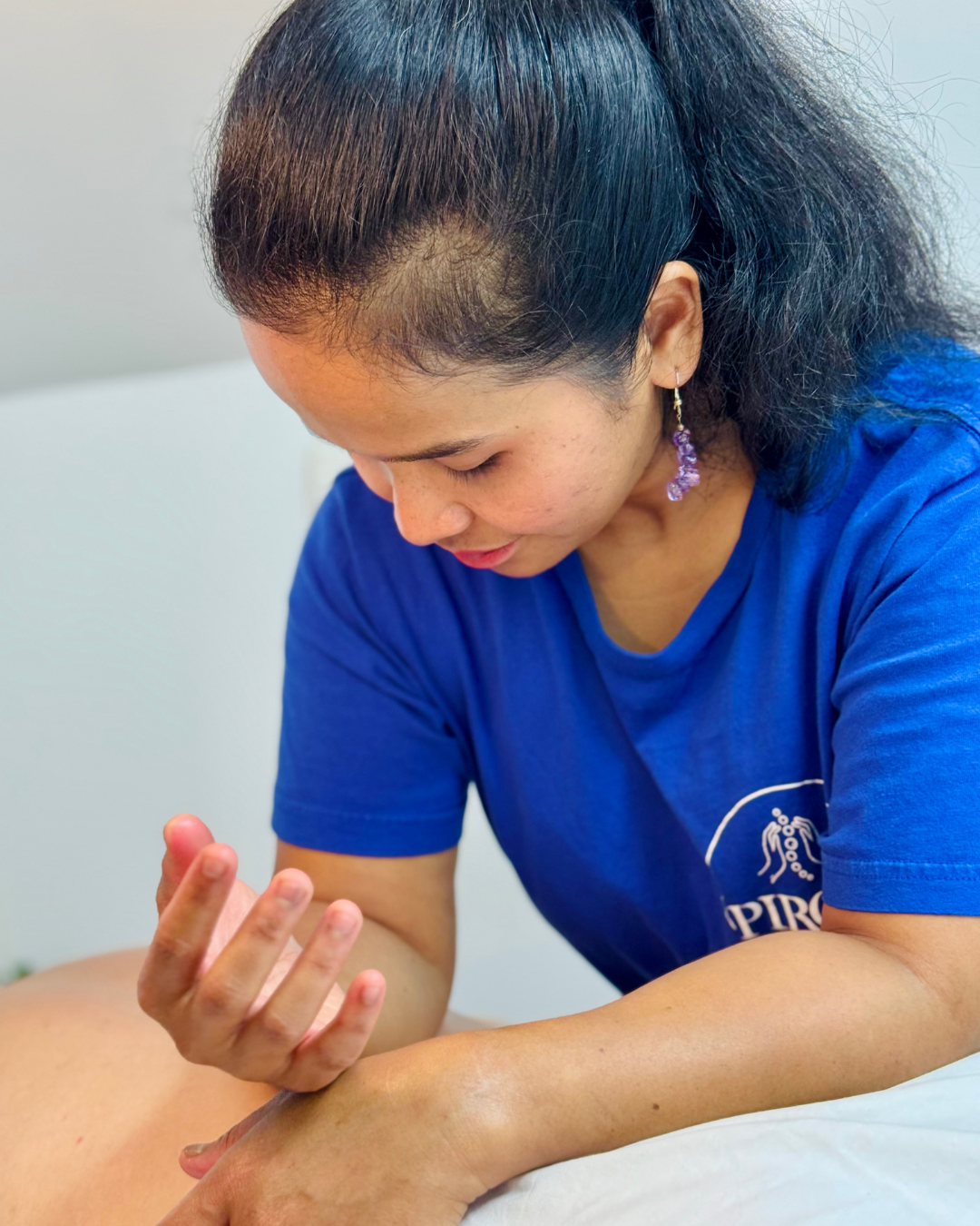 Beer, massage therapist at Pirom Therapeutic Massage specialising in TMJ therapy, body alignment, and sports massage.