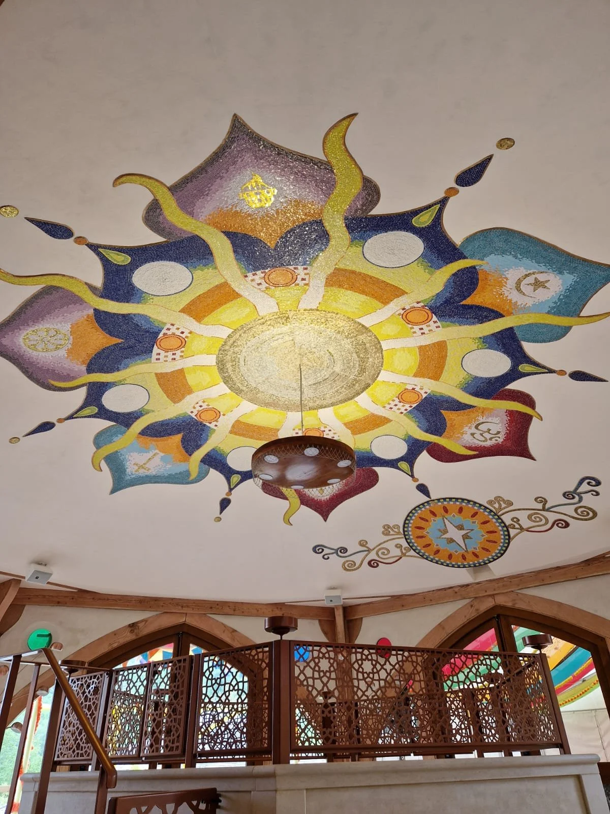 The completed mosaic at Skanda Vale, Wales