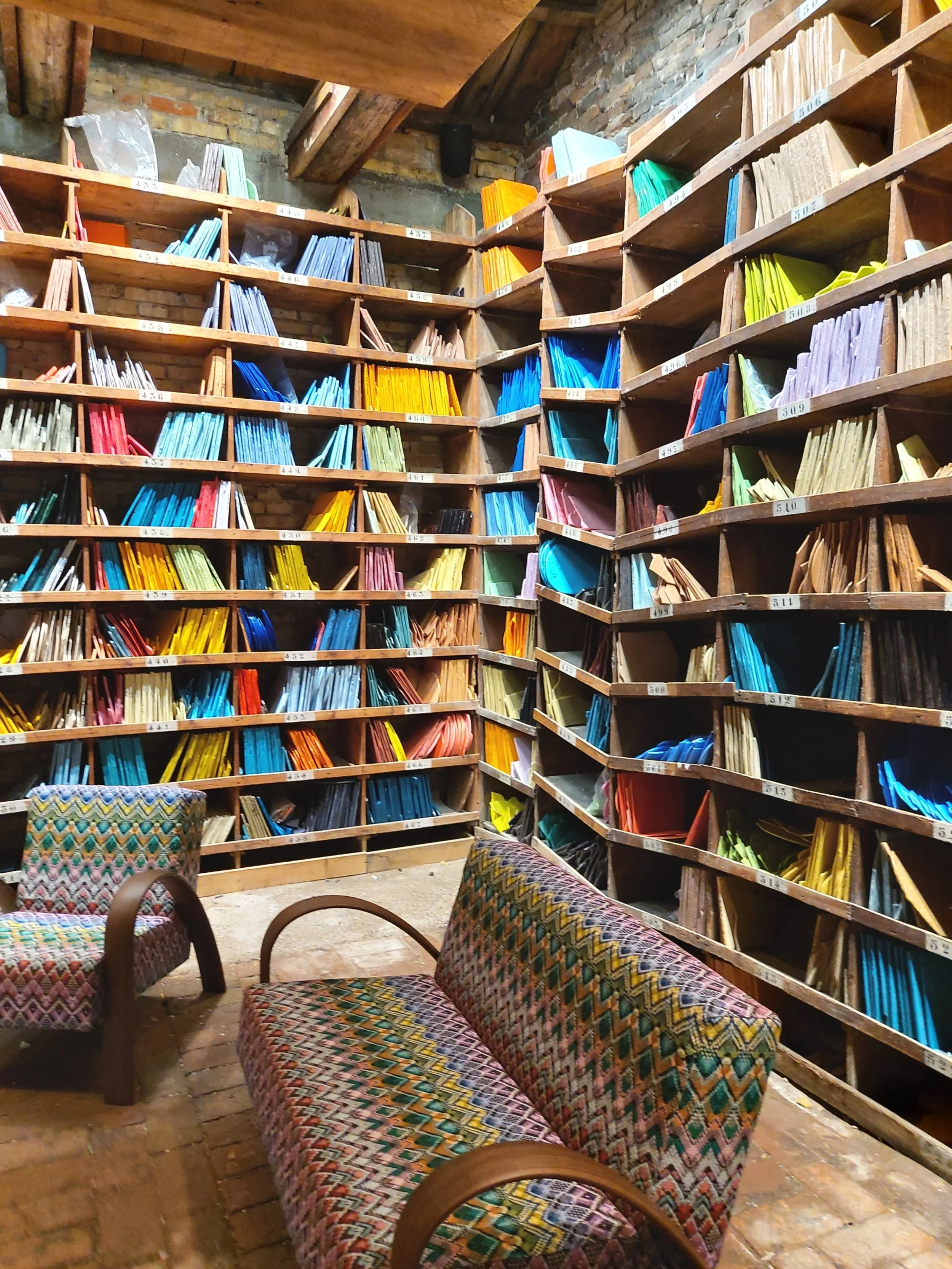 The library of colours at Orsoni, Venezia
