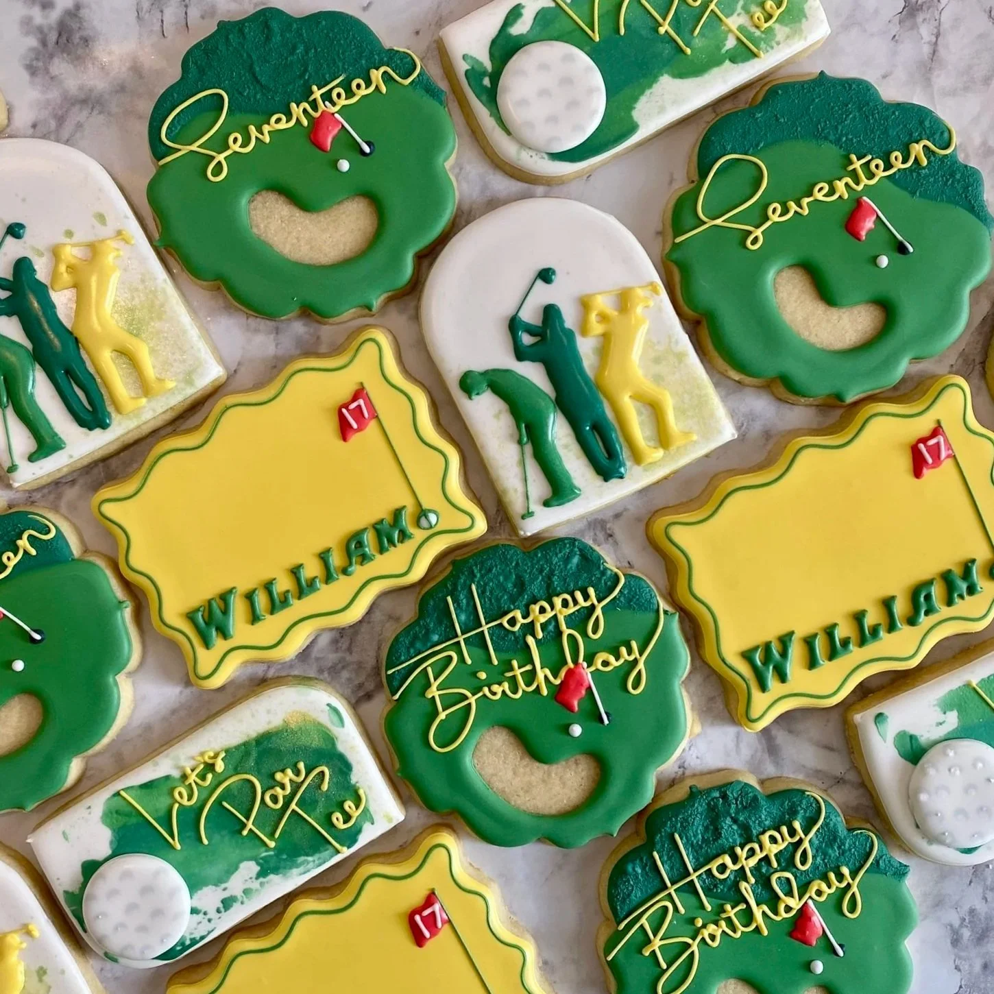 Masters golf themed sugar cookies