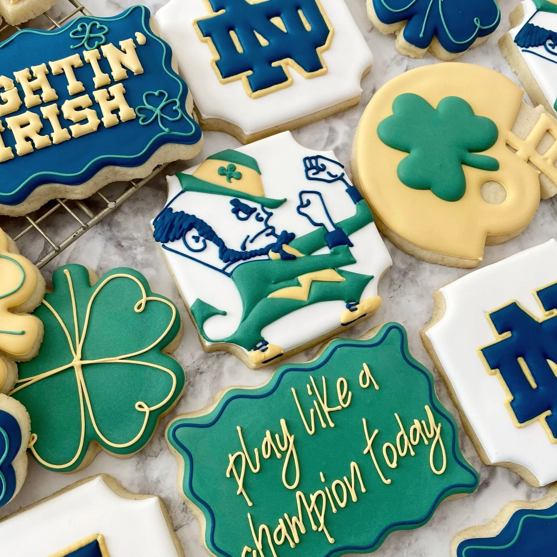 Fighting Irish themed sugar cookies