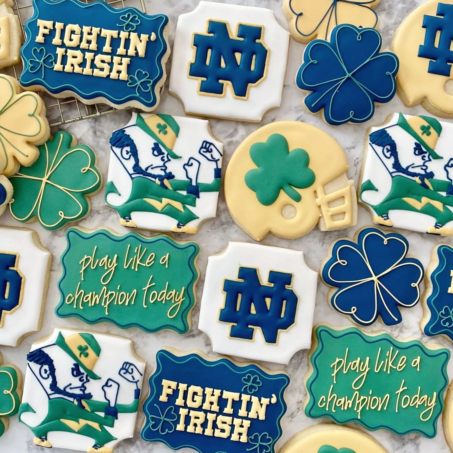 Fighting Irish themed sugar cookies