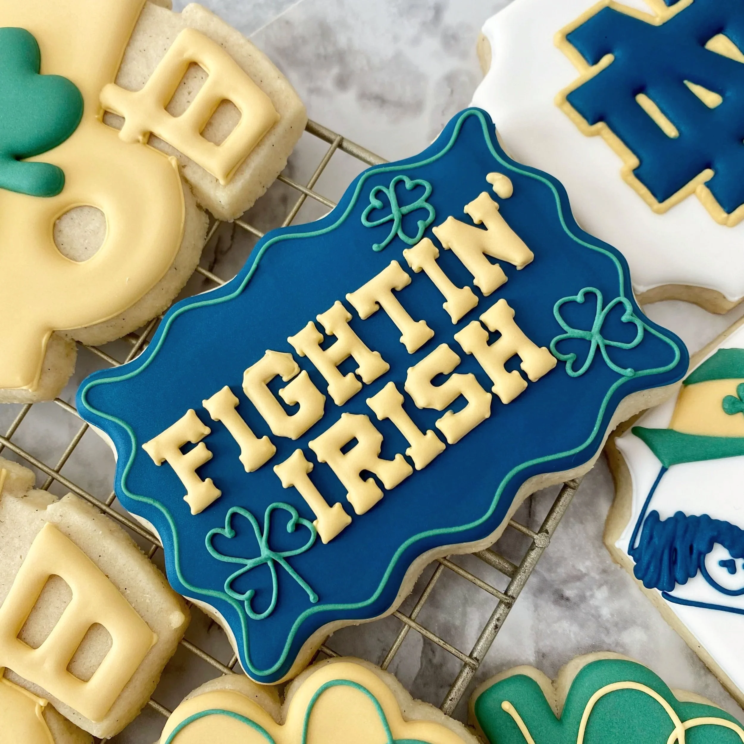 Fighting Irish themed sugar cookies