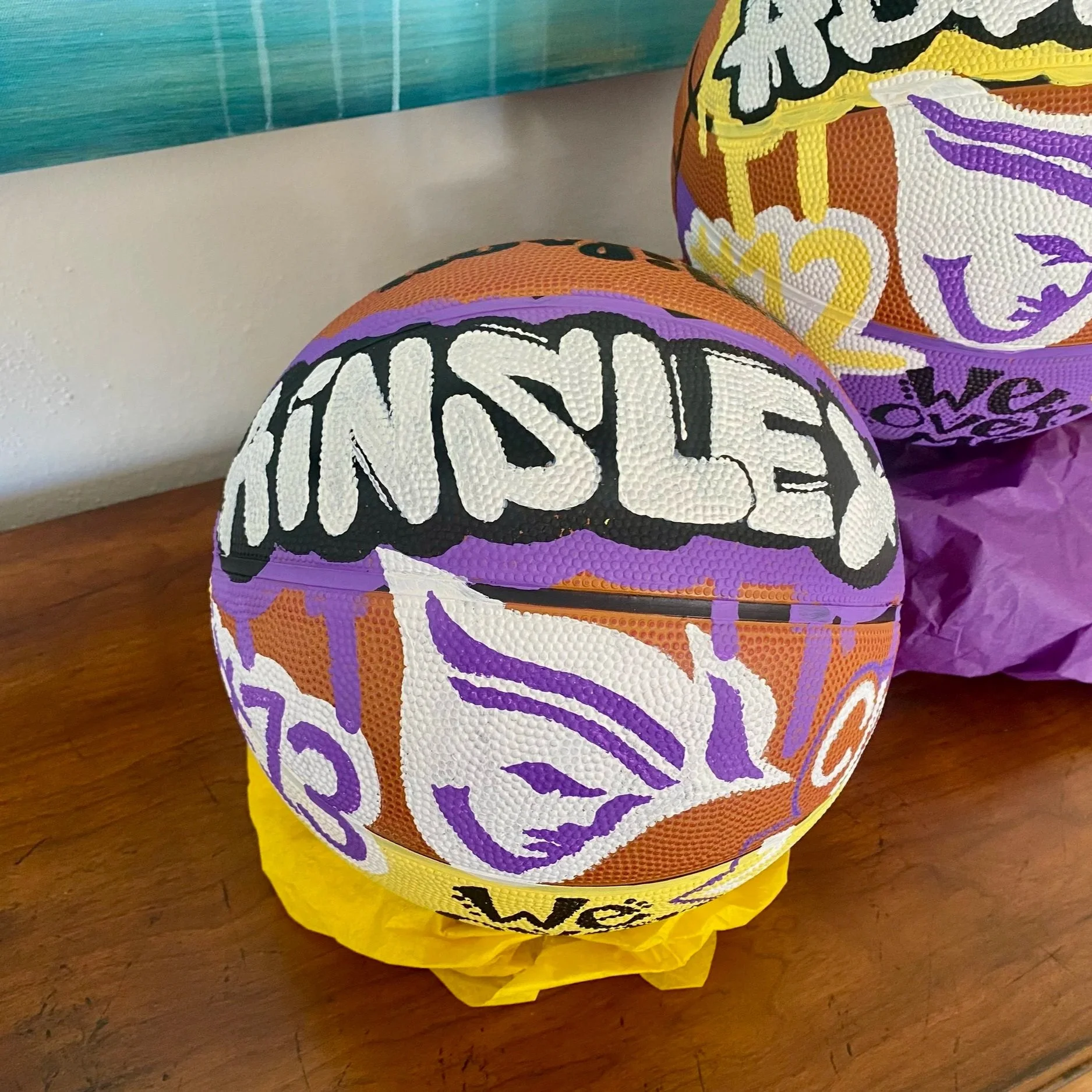 Hand-painted basketball