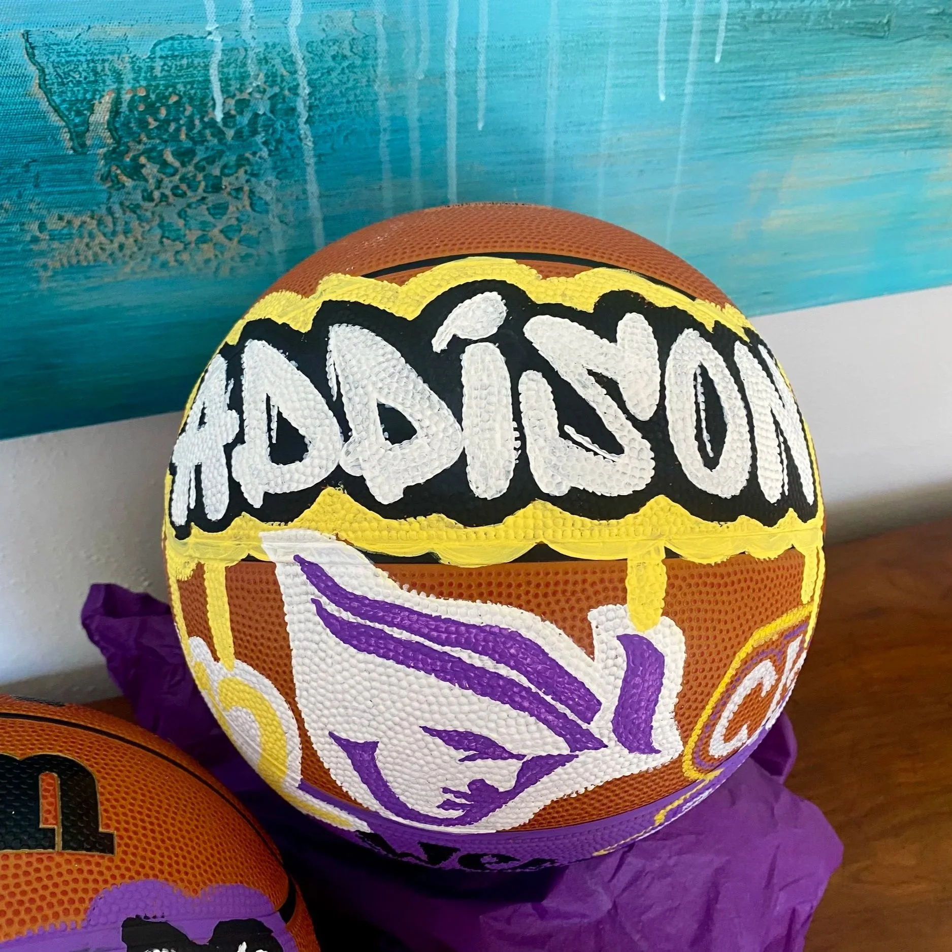 Hand-painted basketball