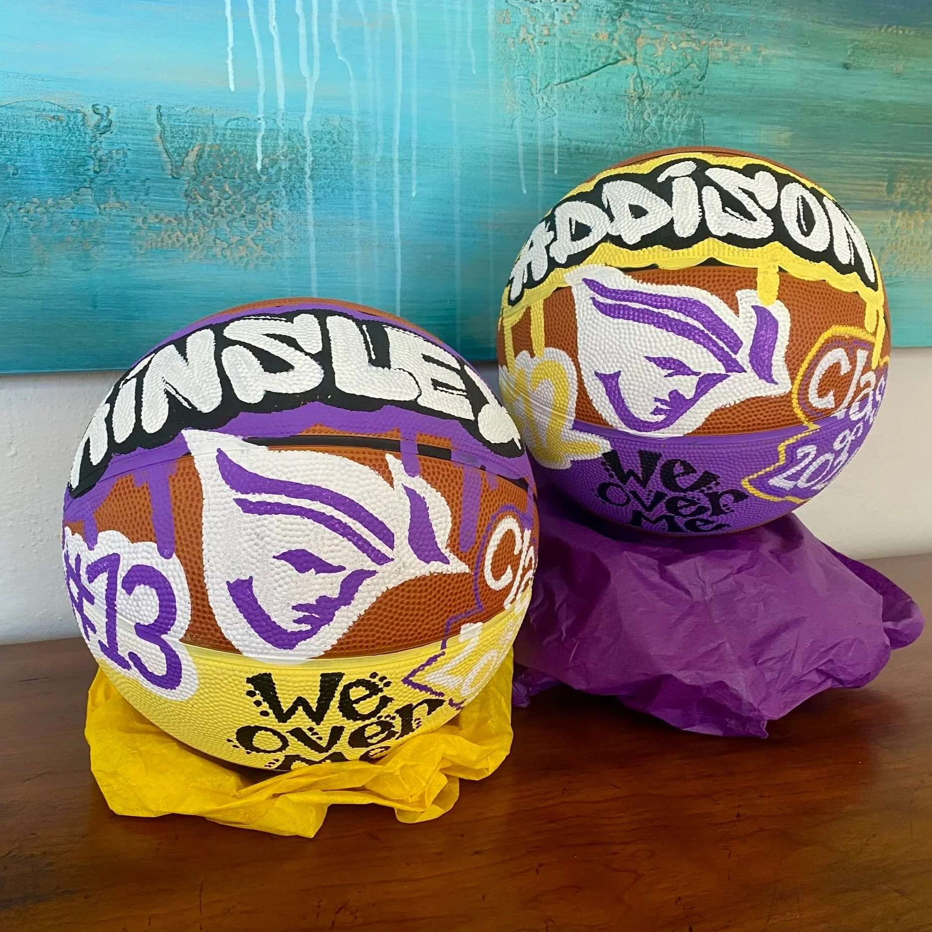 Hand-painted basketball