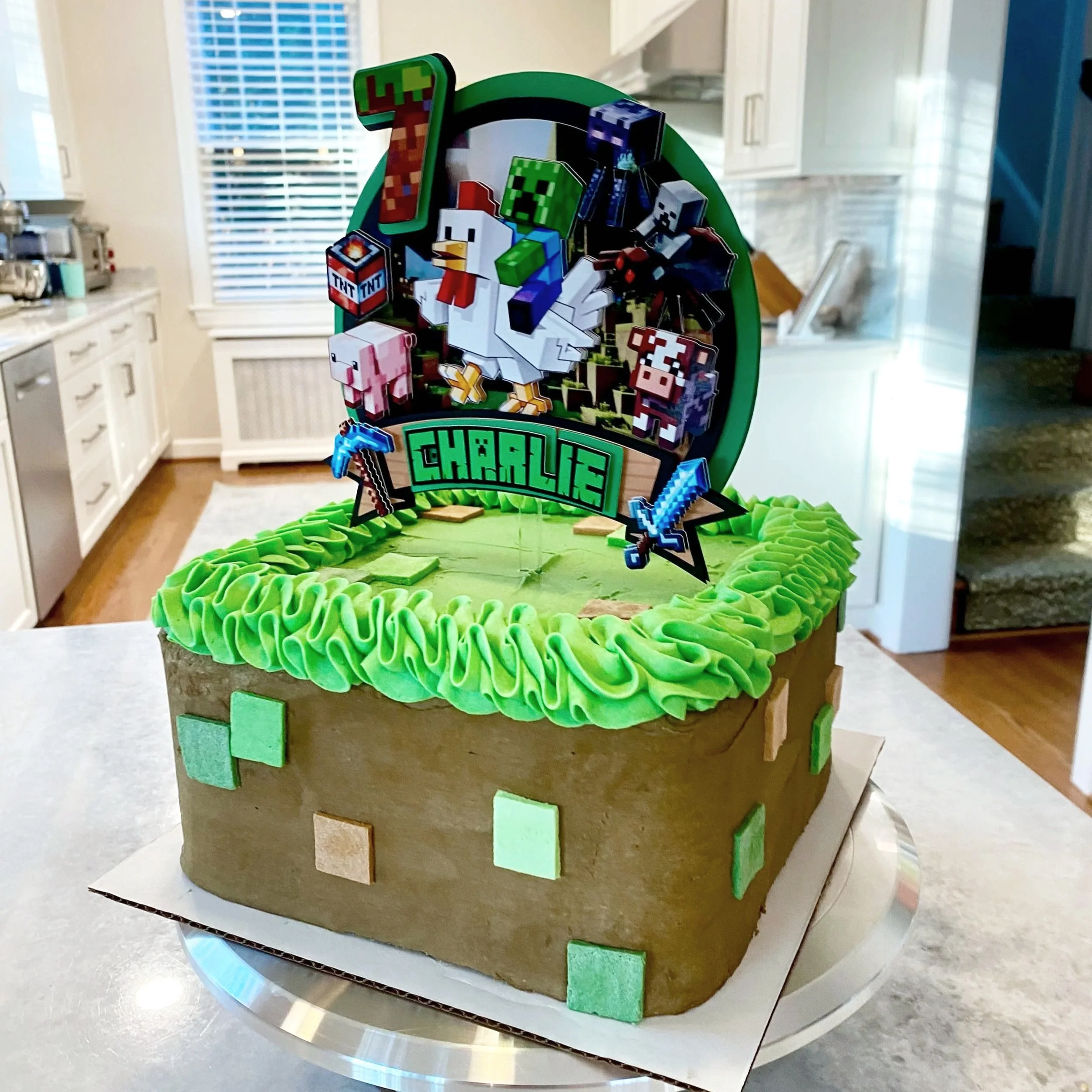 Minecraft Themed Birthday Cake