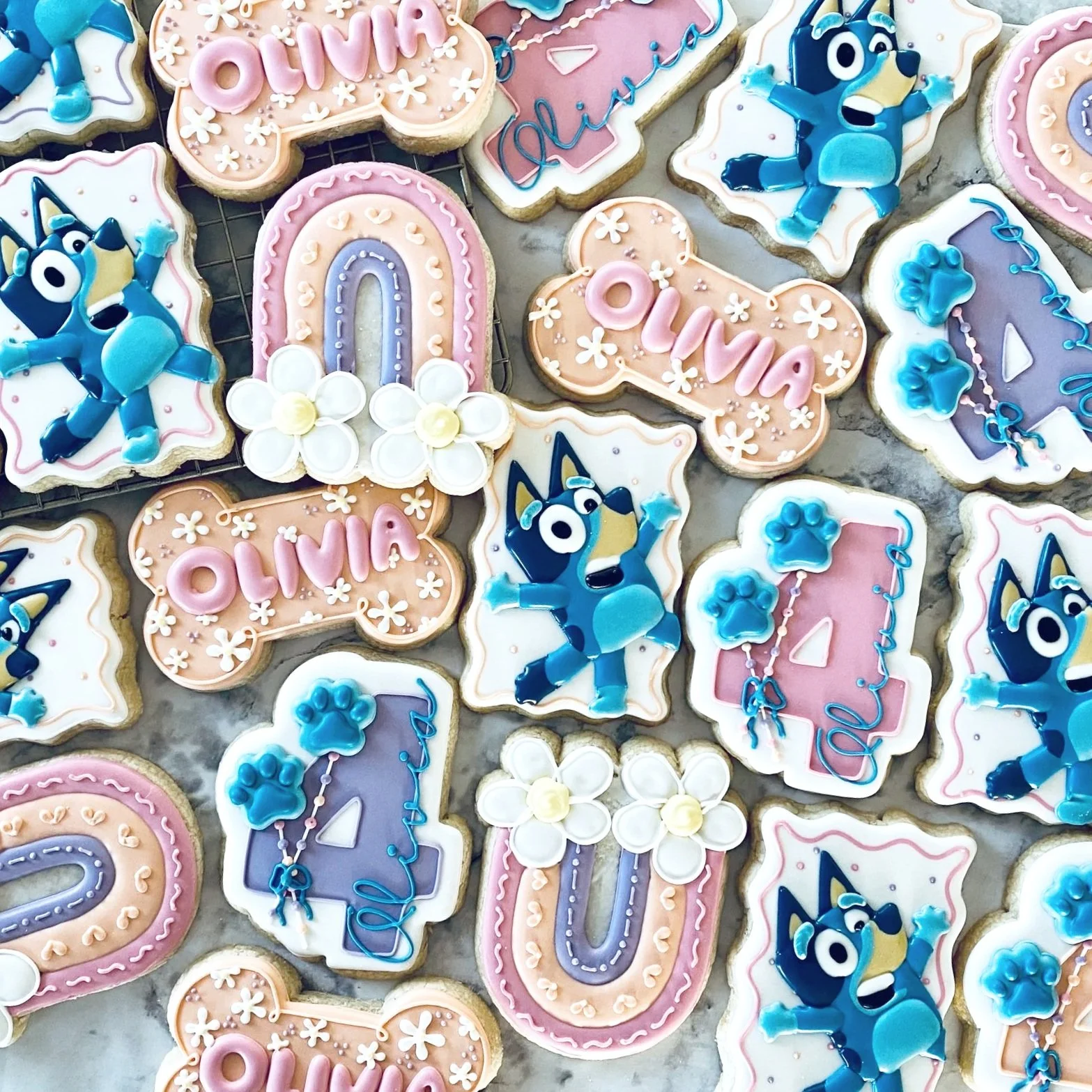Bluey Themed Sugar Cookies