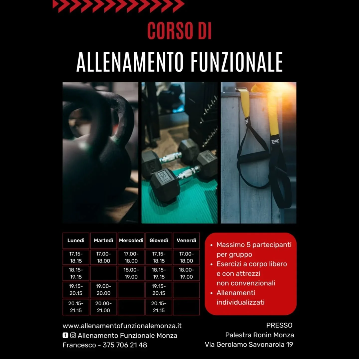 Da martedì si ricomincia, con qualche nuovo attrezzo e 3 nuovi turni serali 😊