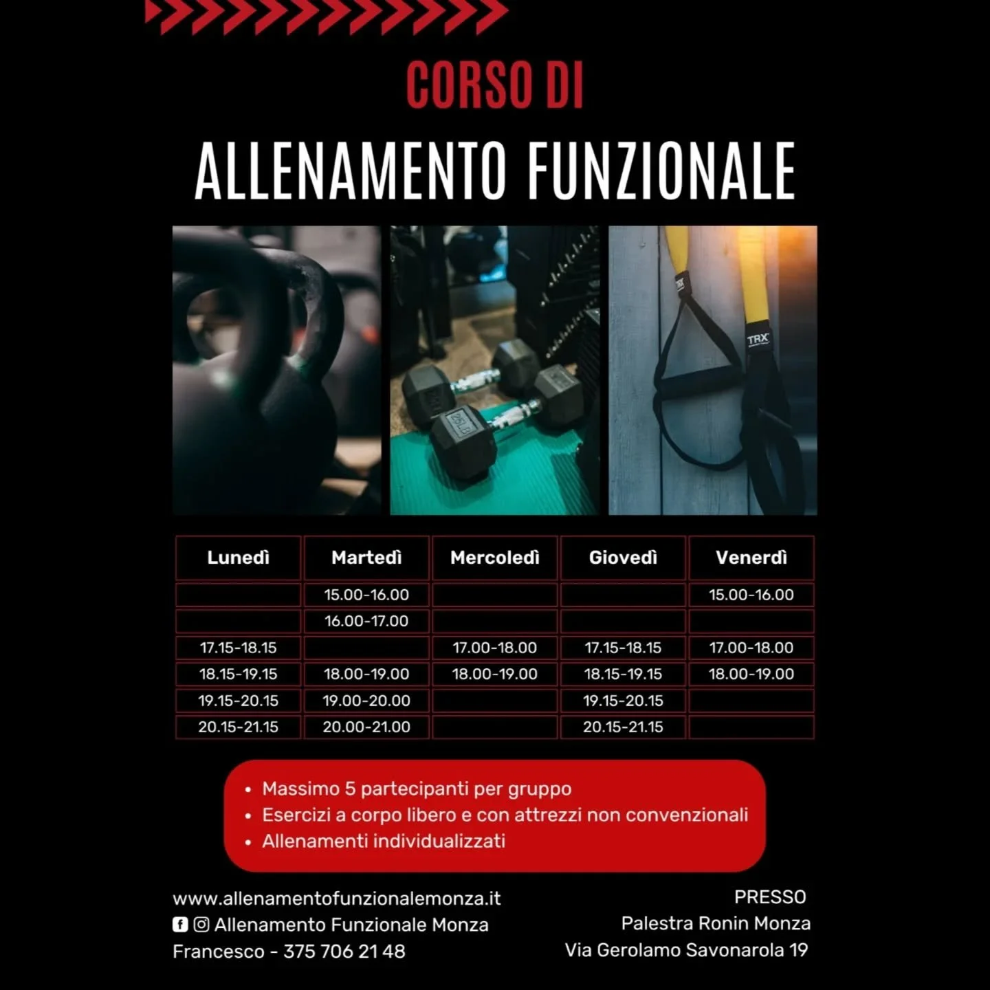 Dall'8 settembre si ricomincia con l'orario completo, con l'aggiunta di un nuovo turno!  I corsi sono quasi al completo, come sempre per informazioni sono disponibile via messaggio o chiamata