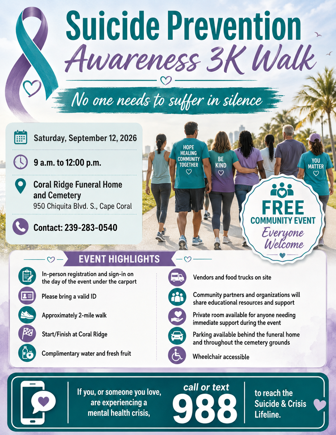 Suicide Prevention Awareness 3K Walk