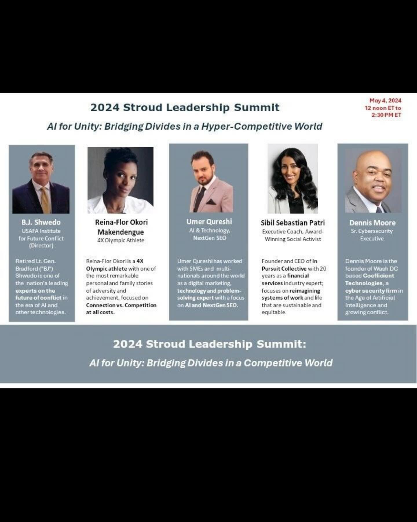 I am speaking at the Stroud Leadership Summit today; to discuss A.I. for Unity. 🙏🏽

Bottom line of my discussion: Women of color need to be overrepresented in A.I. for us to combat racial bias that is already showing up.

FRANK SHINES loved hearing