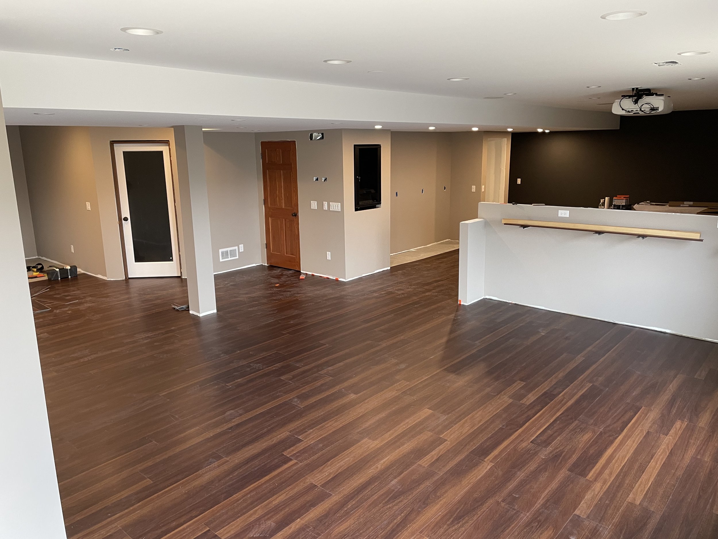 Basement Finish - LVP Flooring