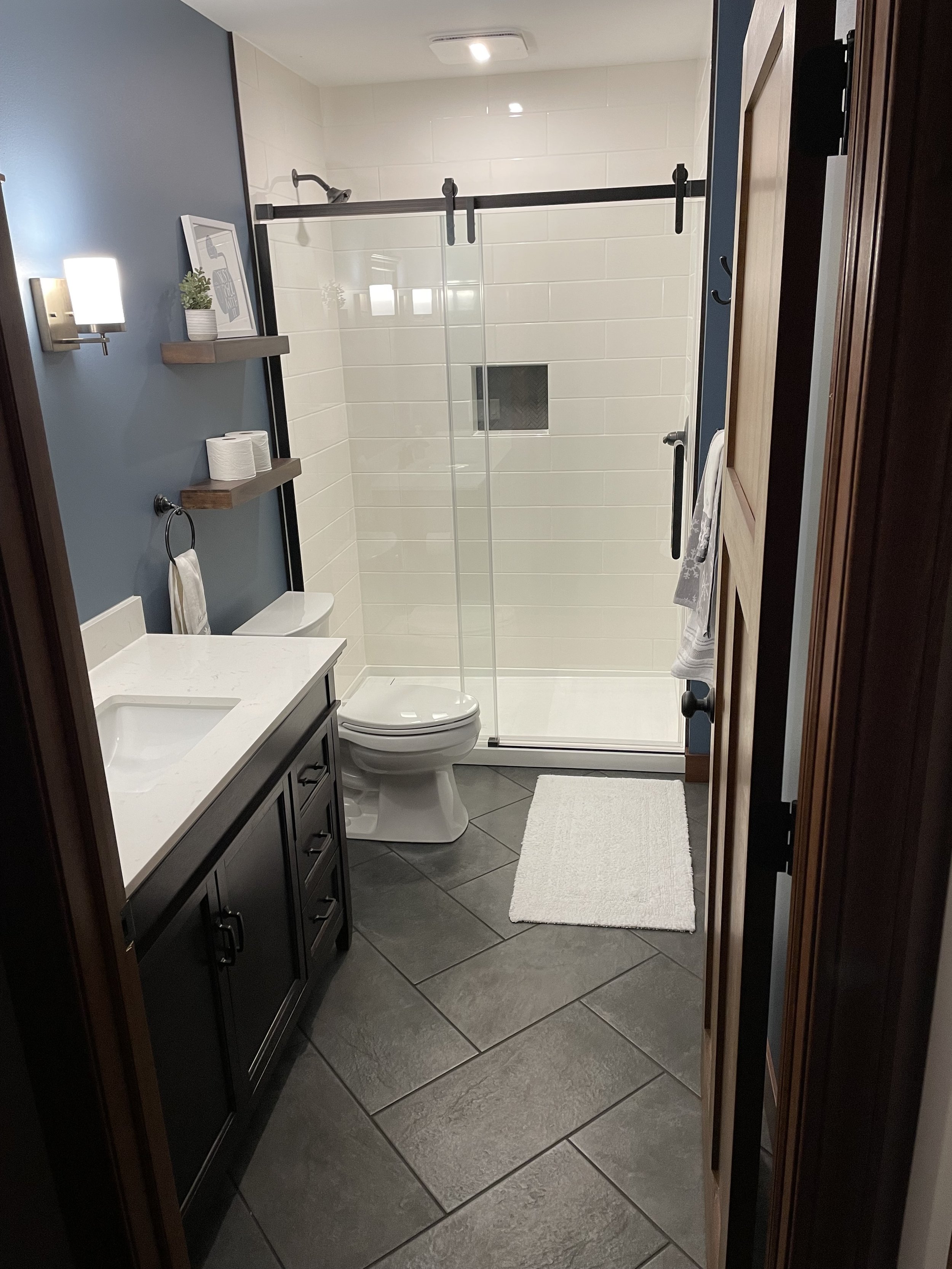 Basement Bath w/ Tile Floor & Shower