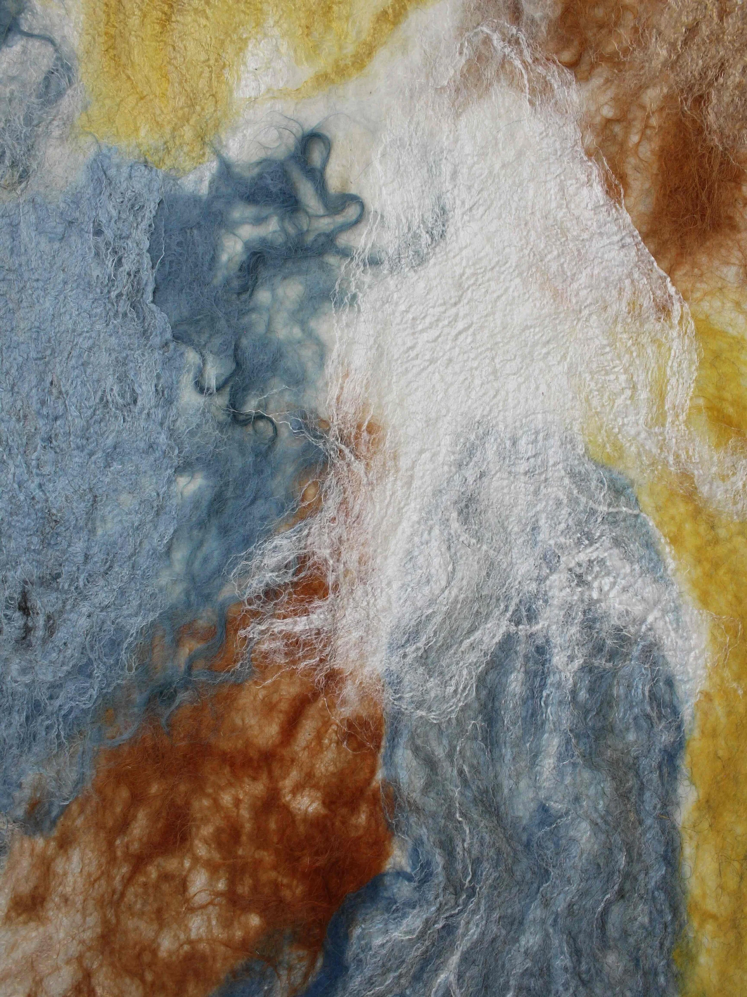 Closeup picture of acoustic art made from Norwegian wool