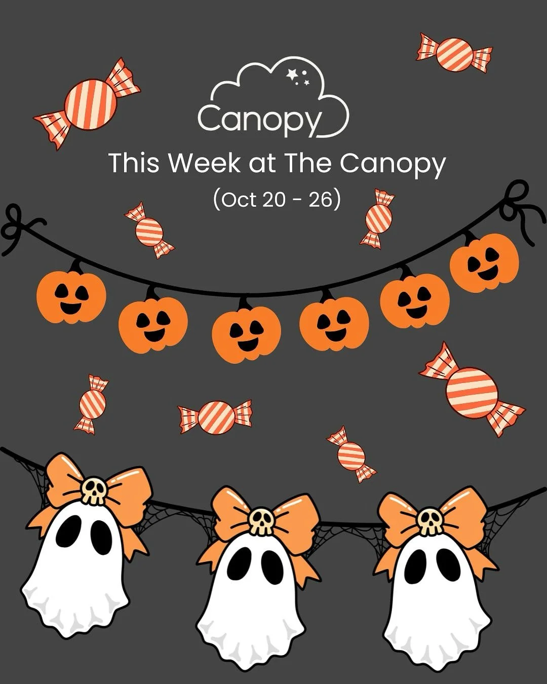 Discover the wonderful classes happening at @thecanopynyc this week! 🙌❤️
⠀
Join us for our Pumpkin Patch Halloween Party at Canopy on Saturday, Oct 25 | 10AM&ndash;1PM 🎈
⠀
Expect fun family activities, snacks &amp; treats (no tricks!), and festive 