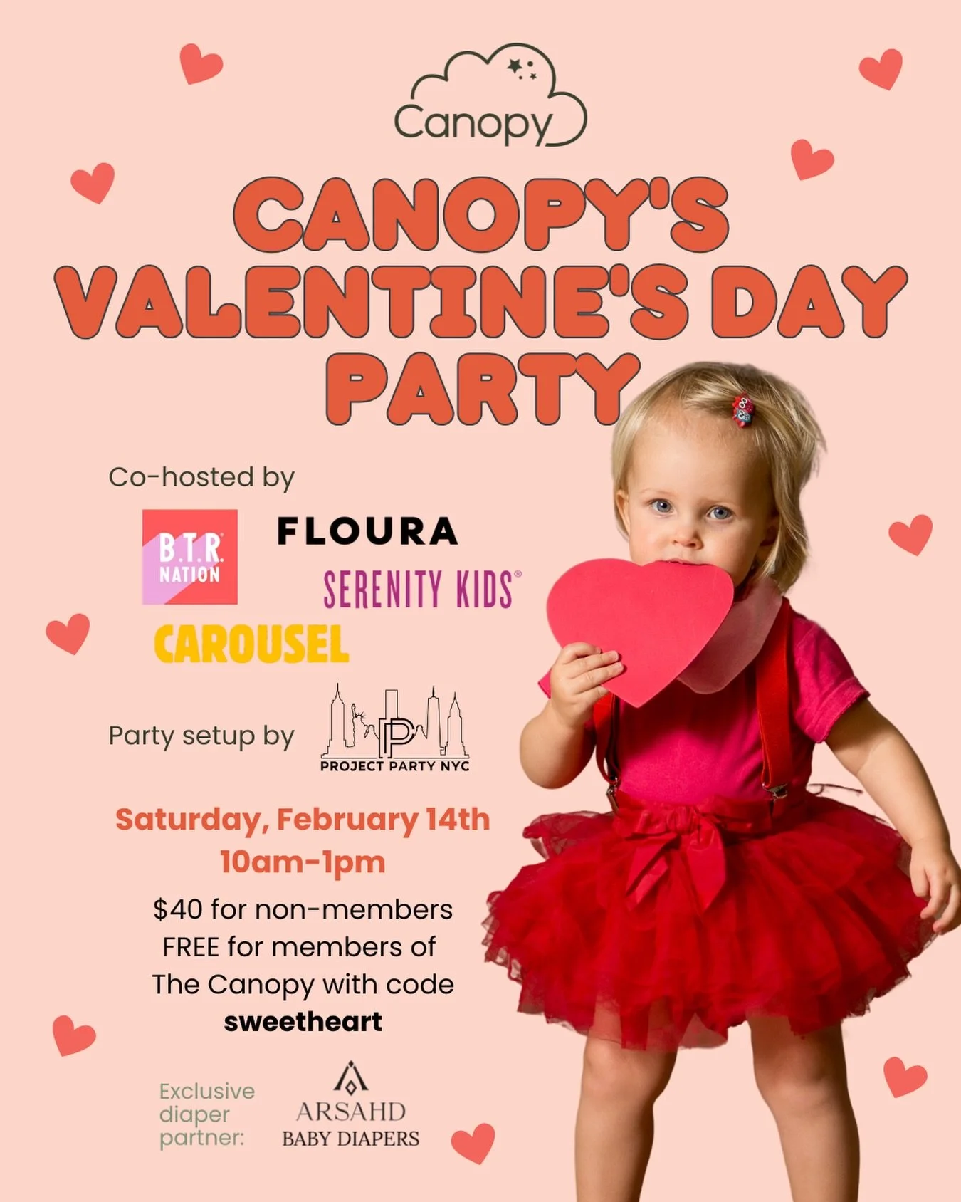 💘 Valentine&rsquo;s Day at The Canopy NYC 💘
⠀
Love is in the air - and in the playspace! Join us for a heart-popping celebration made just for babies, toddlers, and their favorite grown-ups. Co-hosted with @projectparty_nyc @myserenitykids @choosec