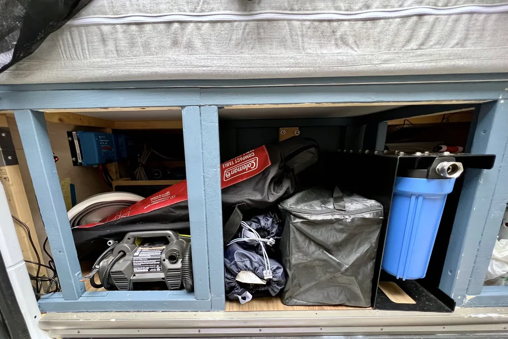  Garage area in our van camper 